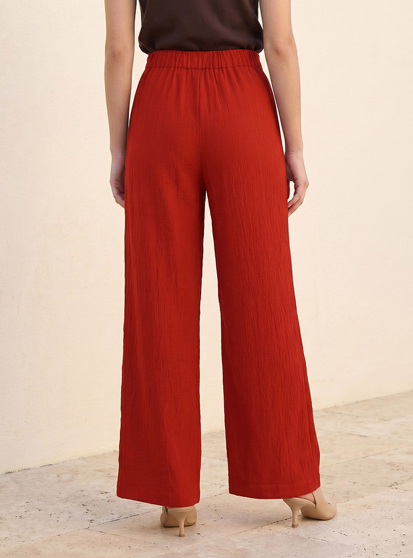 Splash Smart Textured Wide Leg Pants-women-clothing-trousers-image-4