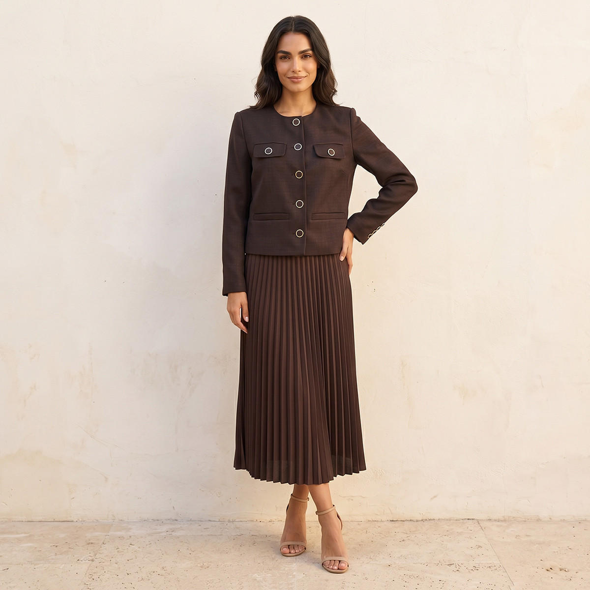 جاكيت شنييل راقي بتصميم عصري بزينة طية من سبلاش سمارت-women-clothing-coatsandjackets-jackets-image-3