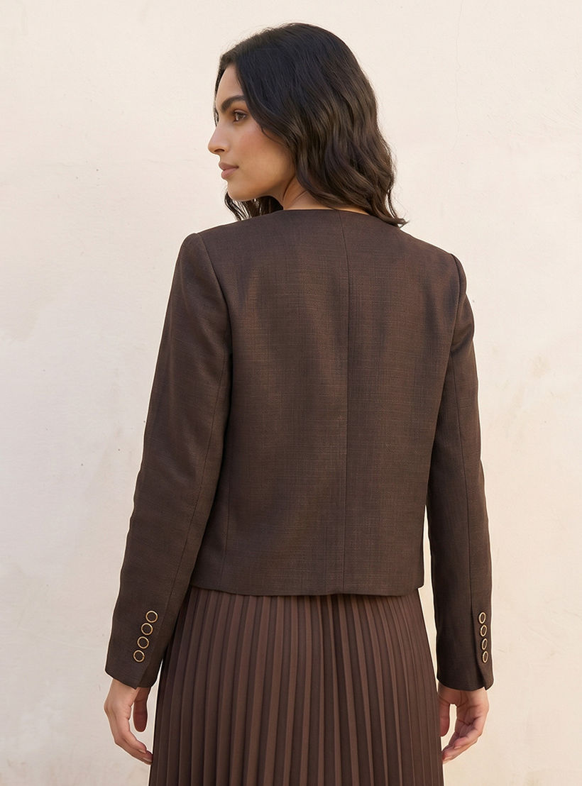 جاكيت شنييل راقي بتصميم عصري بزينة طية من سبلاش سمارت-women-clothing-coatsandjackets-jackets-image-4