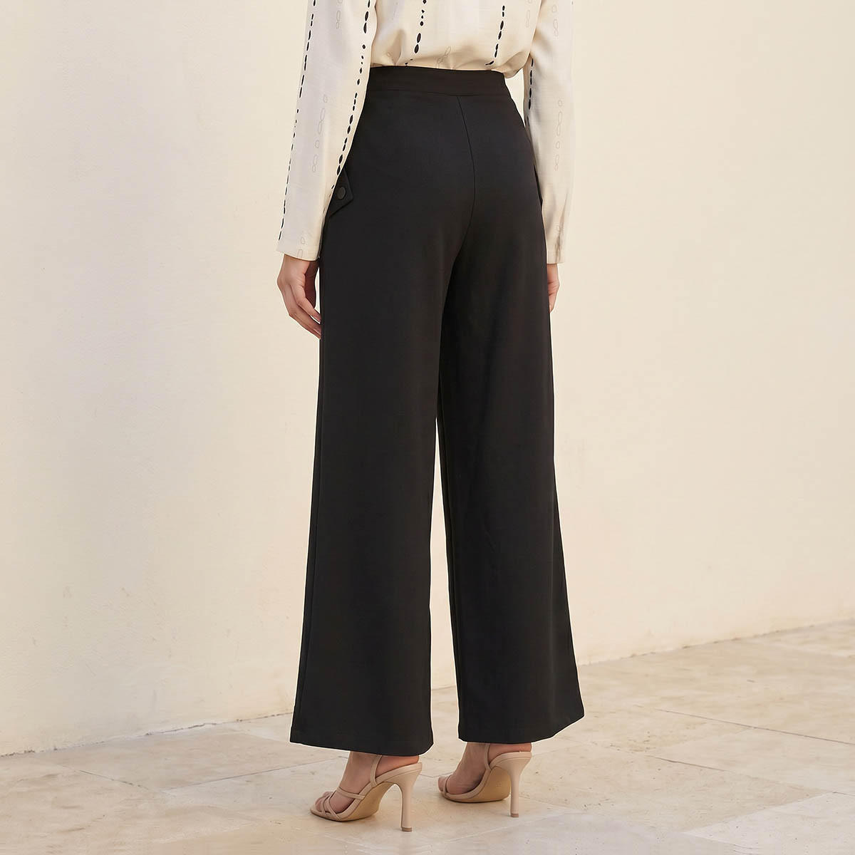 بنطلون بونتي واسع الساق طول كامل من سبلاش سمارت-women-clothing-trousers-image-5