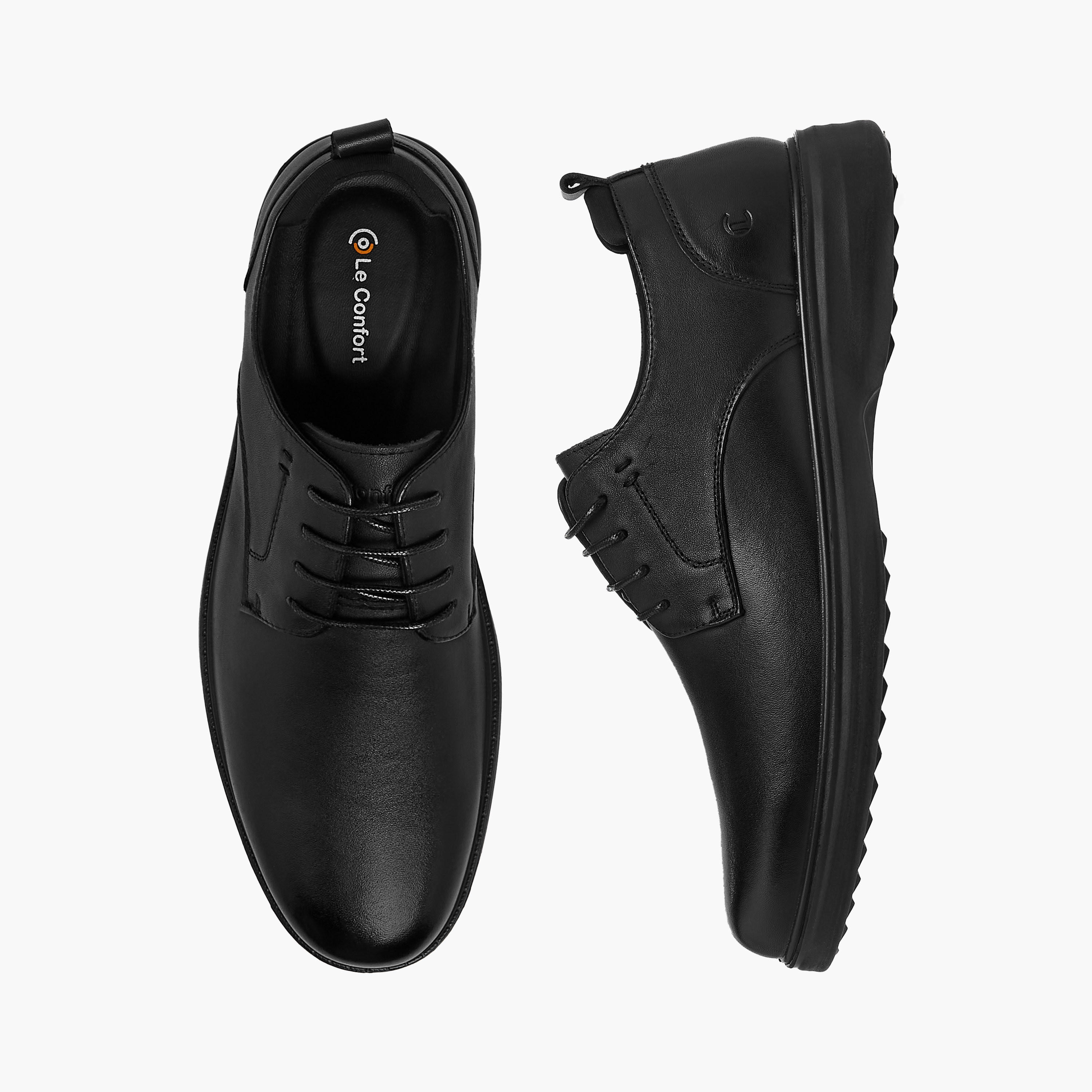 Le Confort Men Solid Lace-Up Leather Derby Shoes-men-shoes-formalshoes-image-1