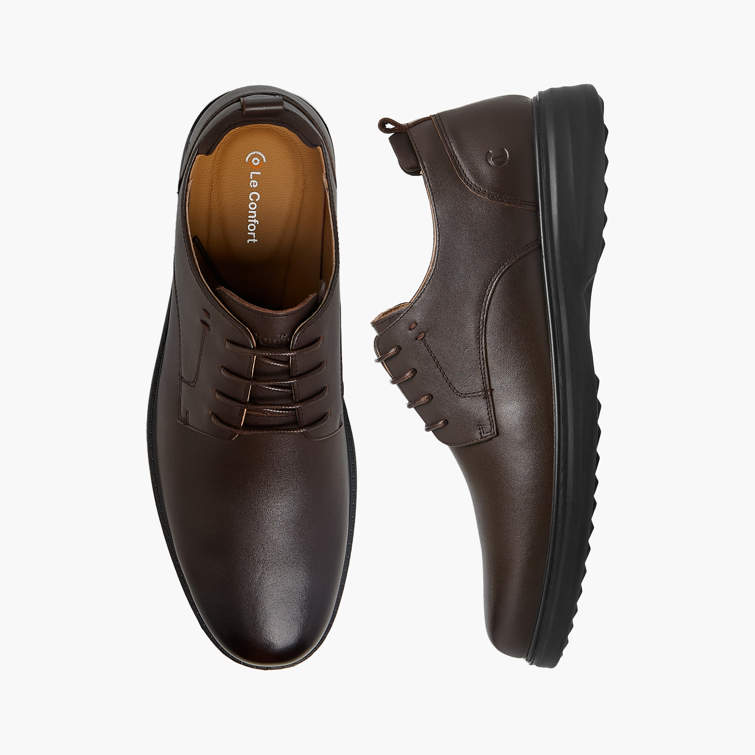 Le Confort Men Solid Lace-Up Leather Derby Shoes-men-shoes-formalshoes-image-1