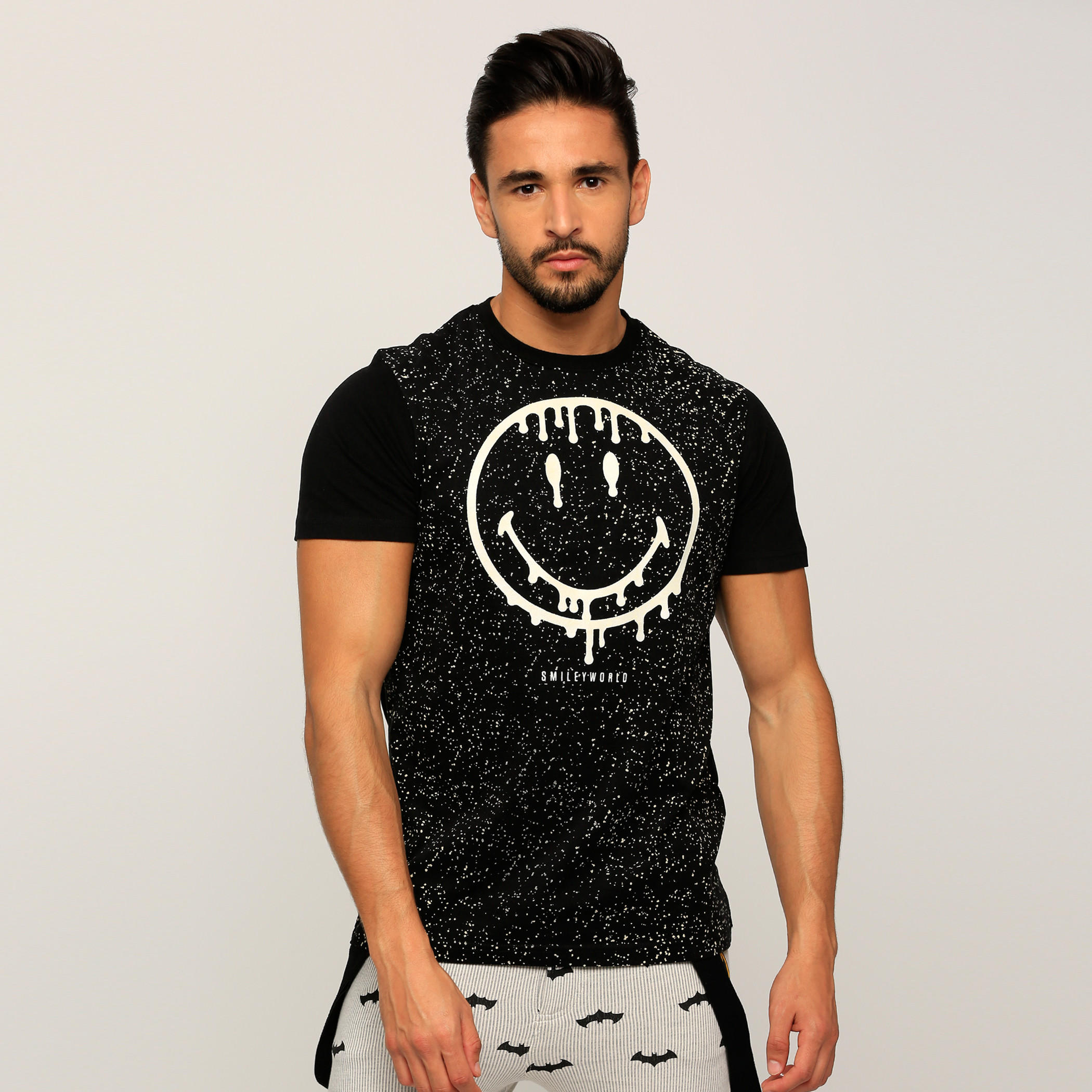 Smiley World Printed T-Shirt with Round Neck and Short Sleeves-men-clothing-tshirtsandpolos-tshirts-image-1