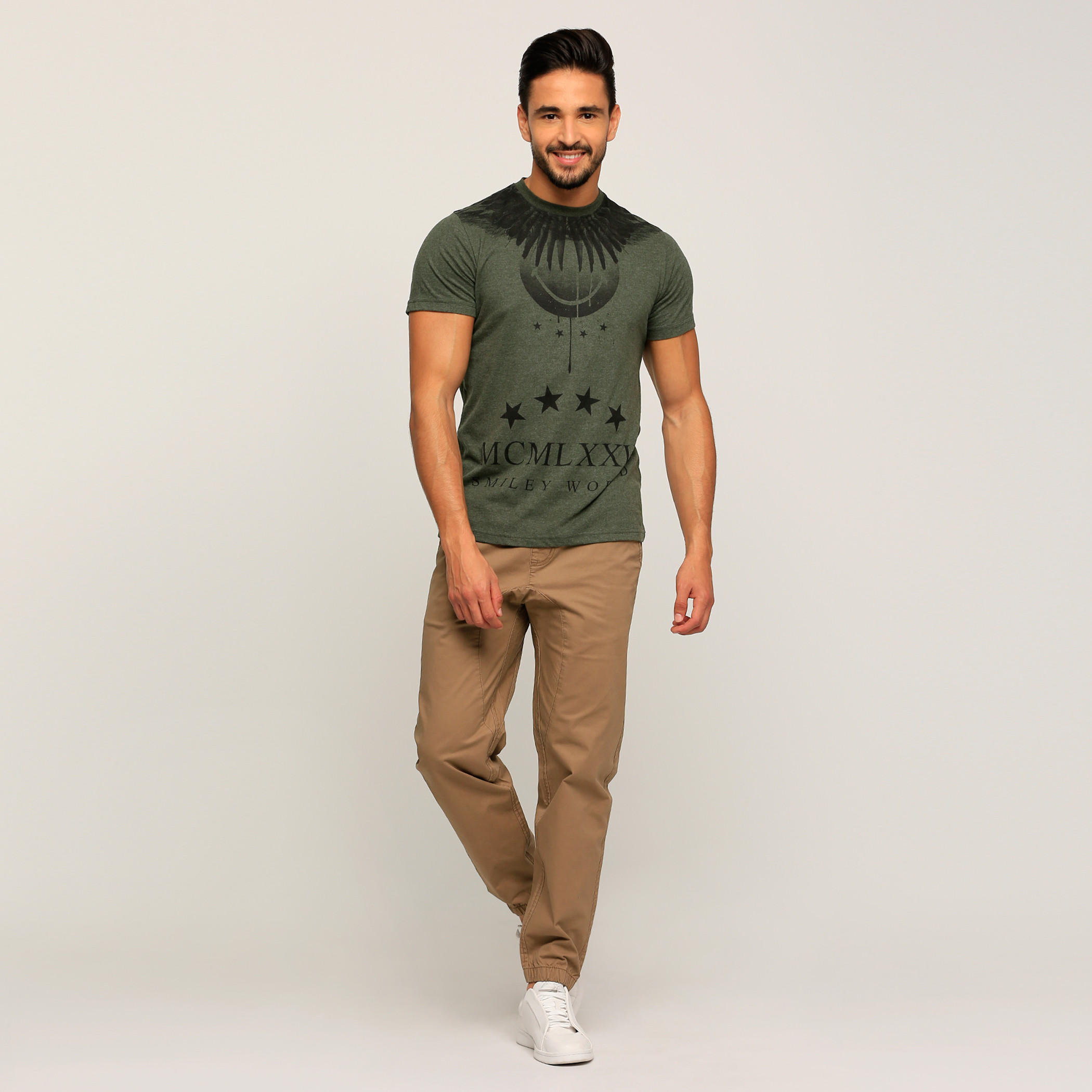 Smiley World Printed Round Neck T-Shirt with Short Sleeves-men-clothing-tshirtsandpolos-tshirts-image-5