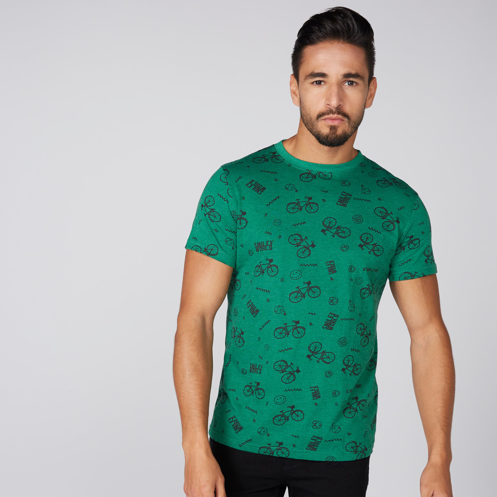 تيشيرت بياقة مستديرة وأكمام قصيرة وطبعات سمايلي وورلد-men-clothing-tshirtsandpolos-tshirts-image-2