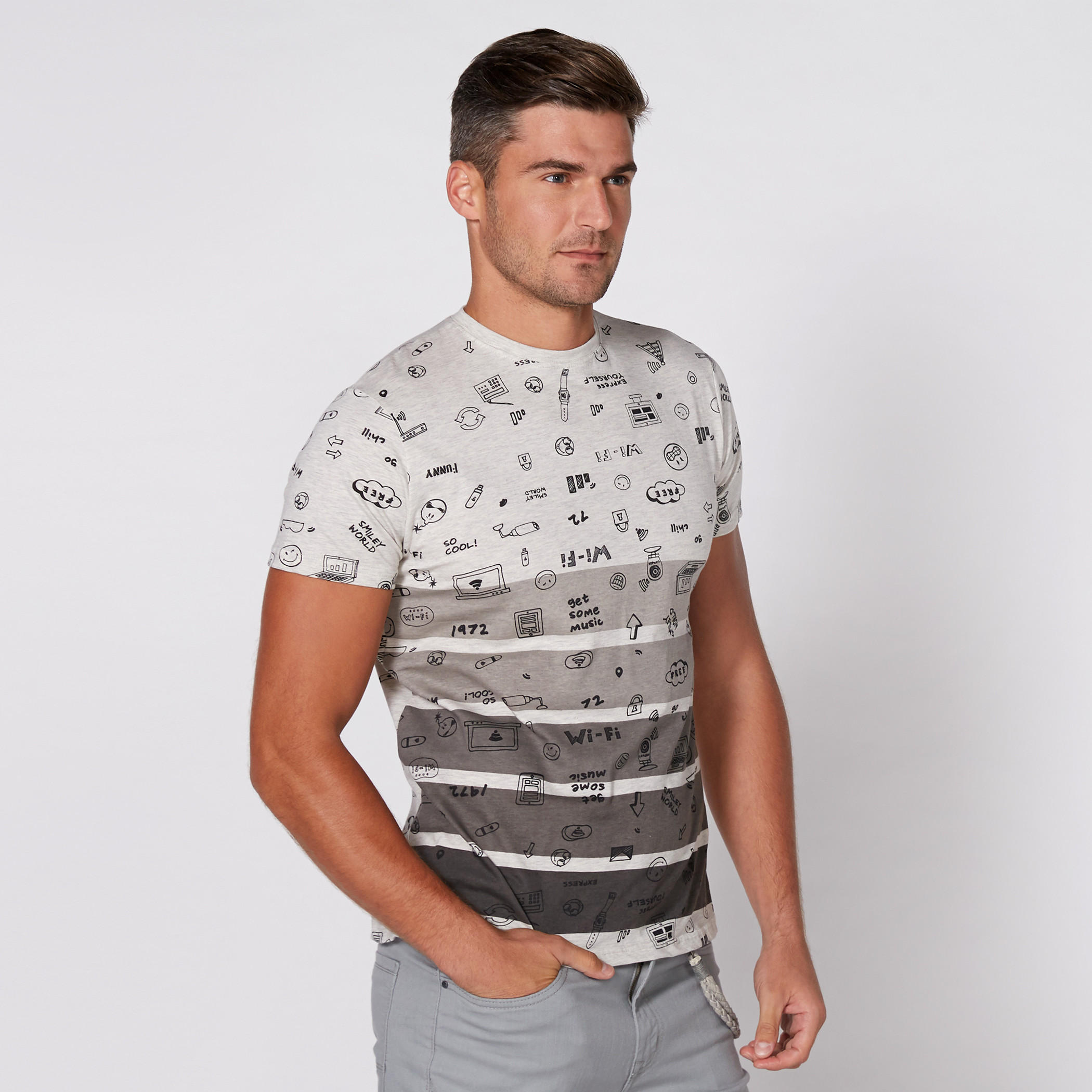 Smiley World Printed T-Shirt with Round Neck and Short Sleeves-men-clothing-tshirtsandpolos-tshirts-image-1