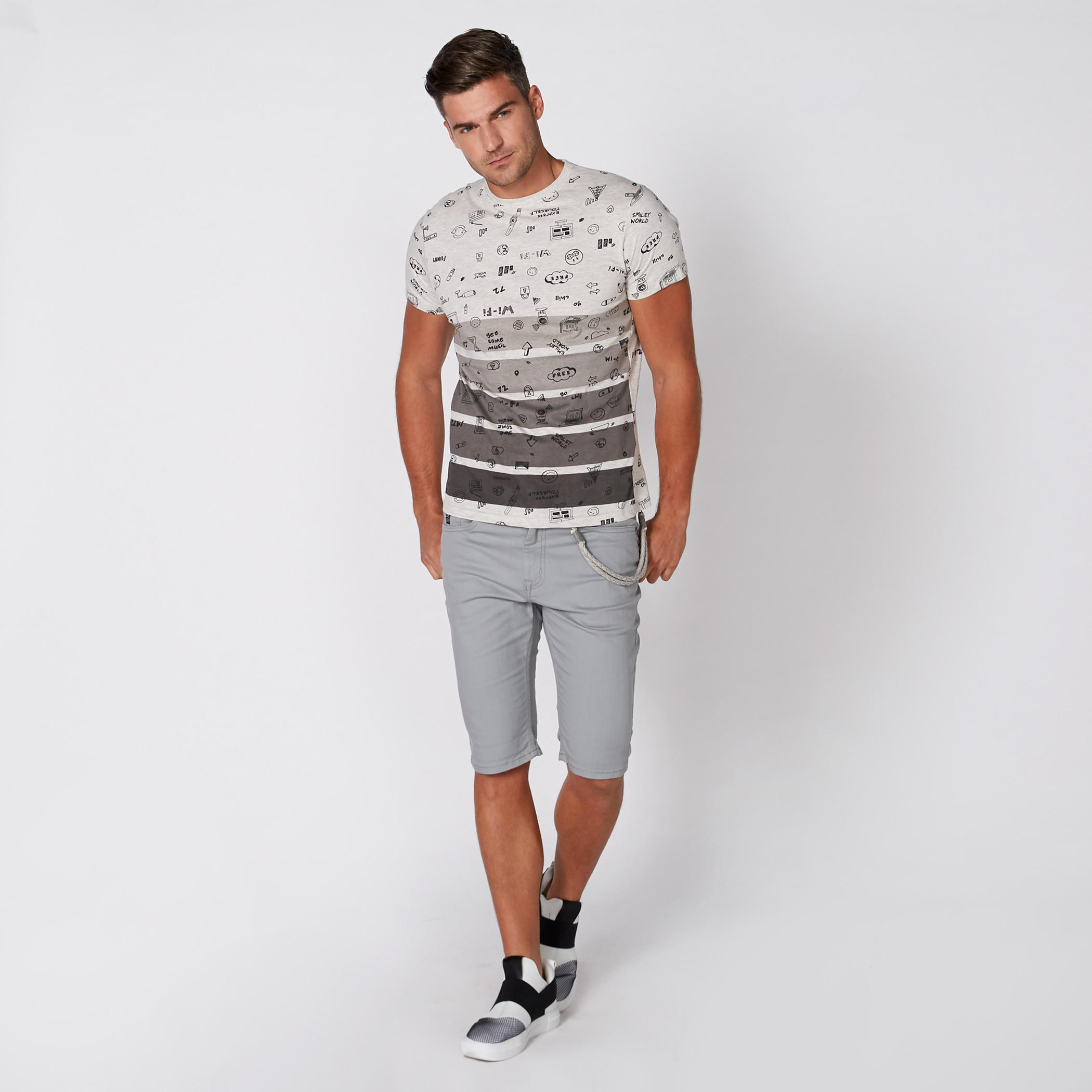 Smiley World Printed T-Shirt with Round Neck and Short Sleeves-men-clothing-tshirtsandpolos-tshirts-image-2