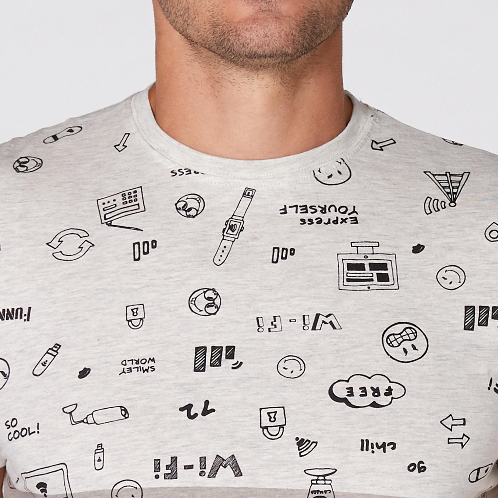 Smiley World Printed T-Shirt with Round Neck and Short Sleeves-men-clothing-tshirtsandpolos-tshirts-image-3