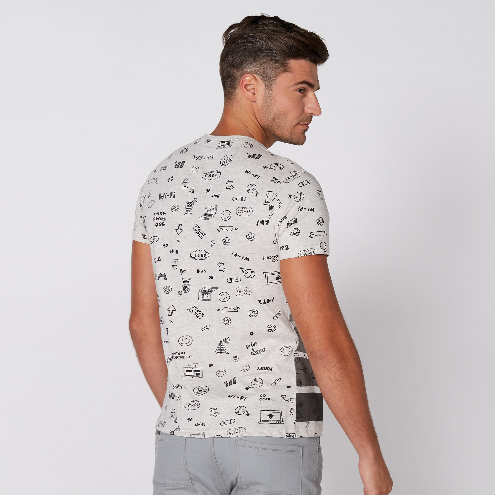 Smiley World Printed T-Shirt with Round Neck and Short Sleeves-men-clothing-tshirtsandpolos-tshirts-image-4