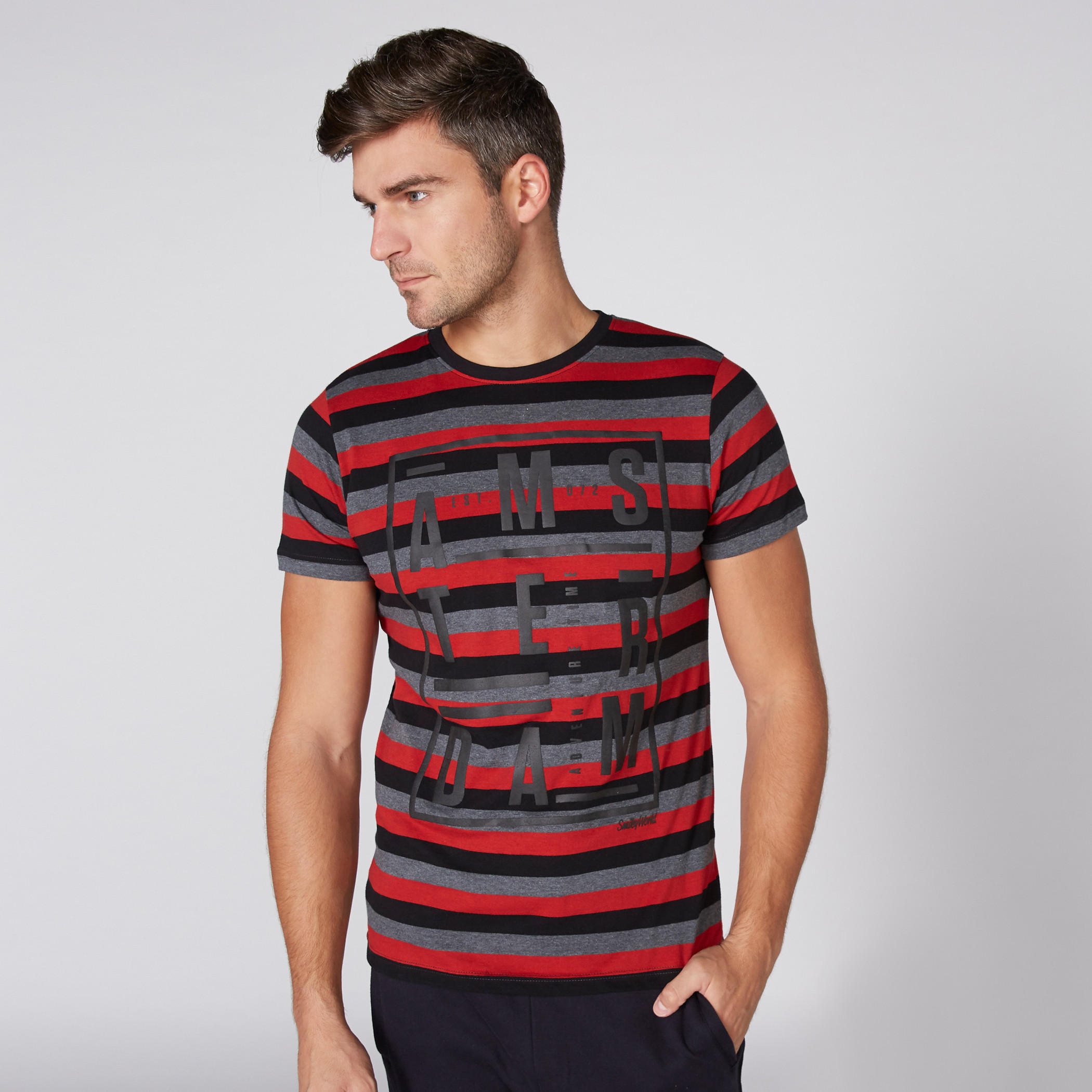 Smiley World Printed T-Shirt with Round Neck and Short Sleeves-men-clothing-tshirtsandpolos-tshirts-image-1