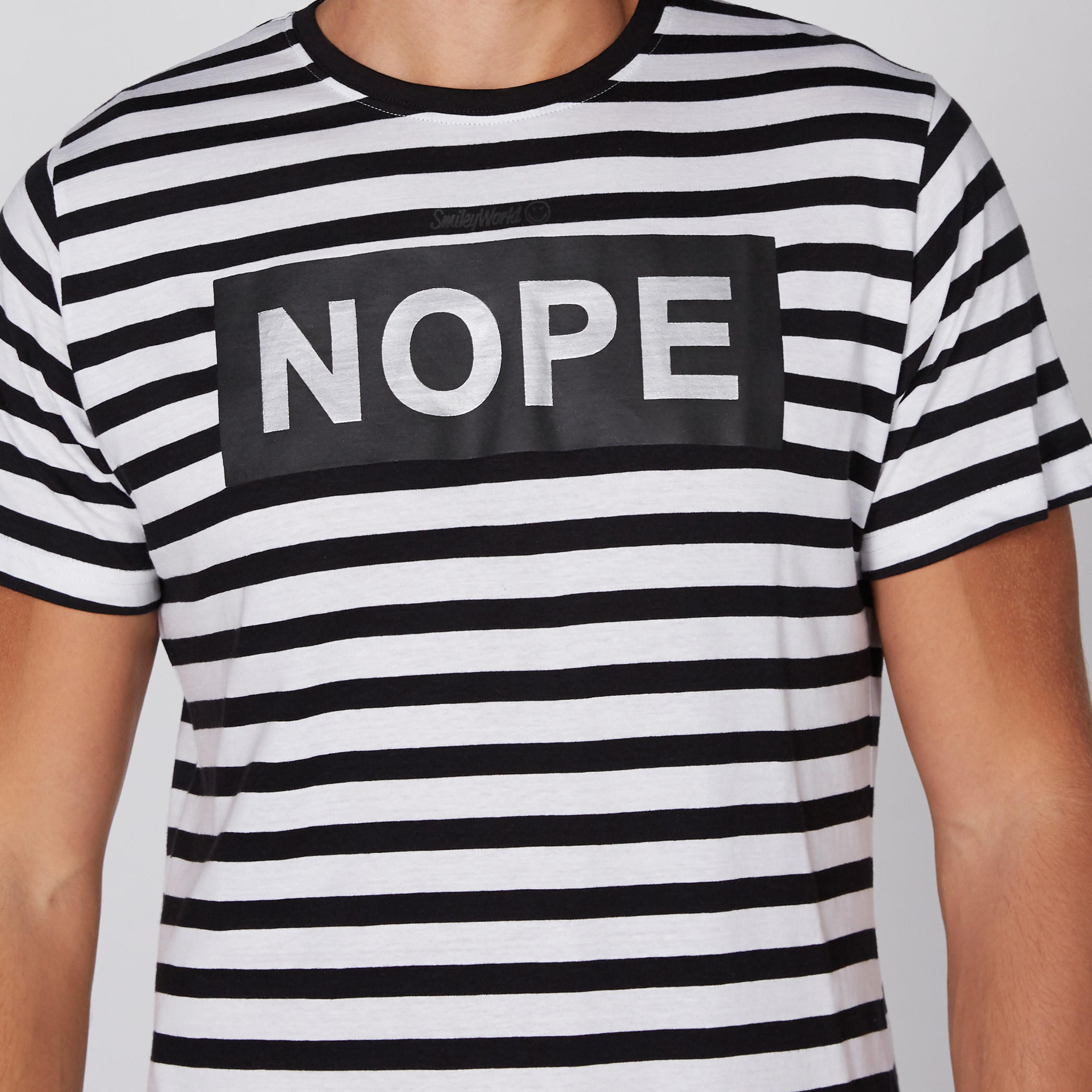Smiley World Striped T-Shirt with Round Neck and Short Sleeves-men-clothing-tshirtsandpolos-tshirts-image-2