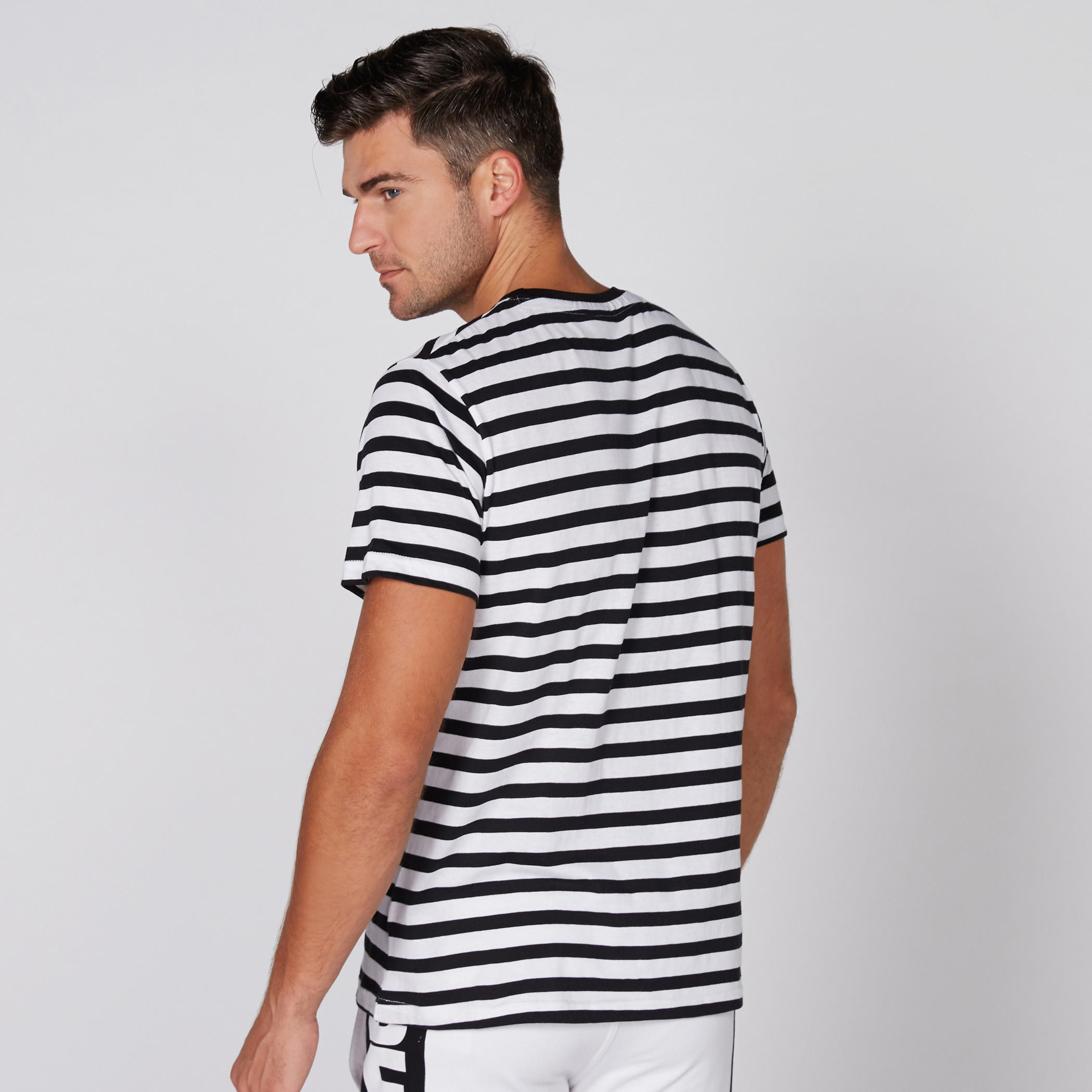 Smiley World Striped T-Shirt with Round Neck and Short Sleeves-men-clothing-tshirtsandpolos-tshirts-image-4
