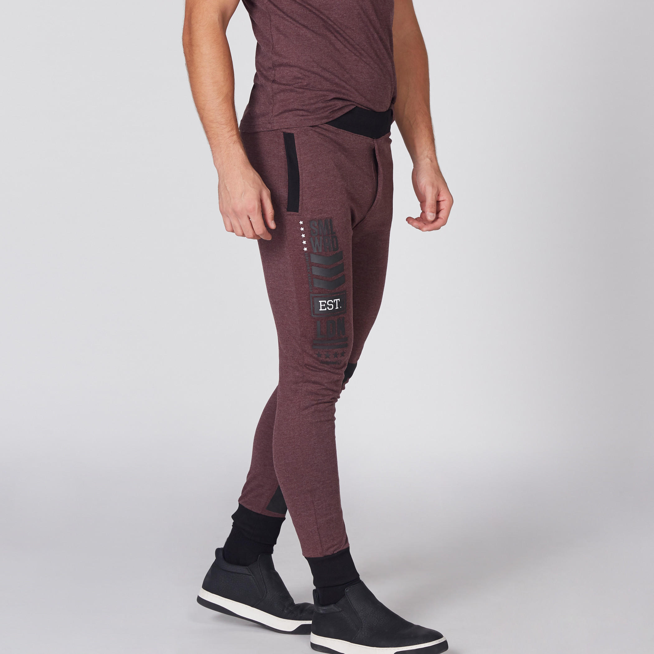 بنطال رياضي طويل بخصر مطاطي مزيّن بطبعات سمايلي وورلد-men-clothing-bottoms-joggers-image-3