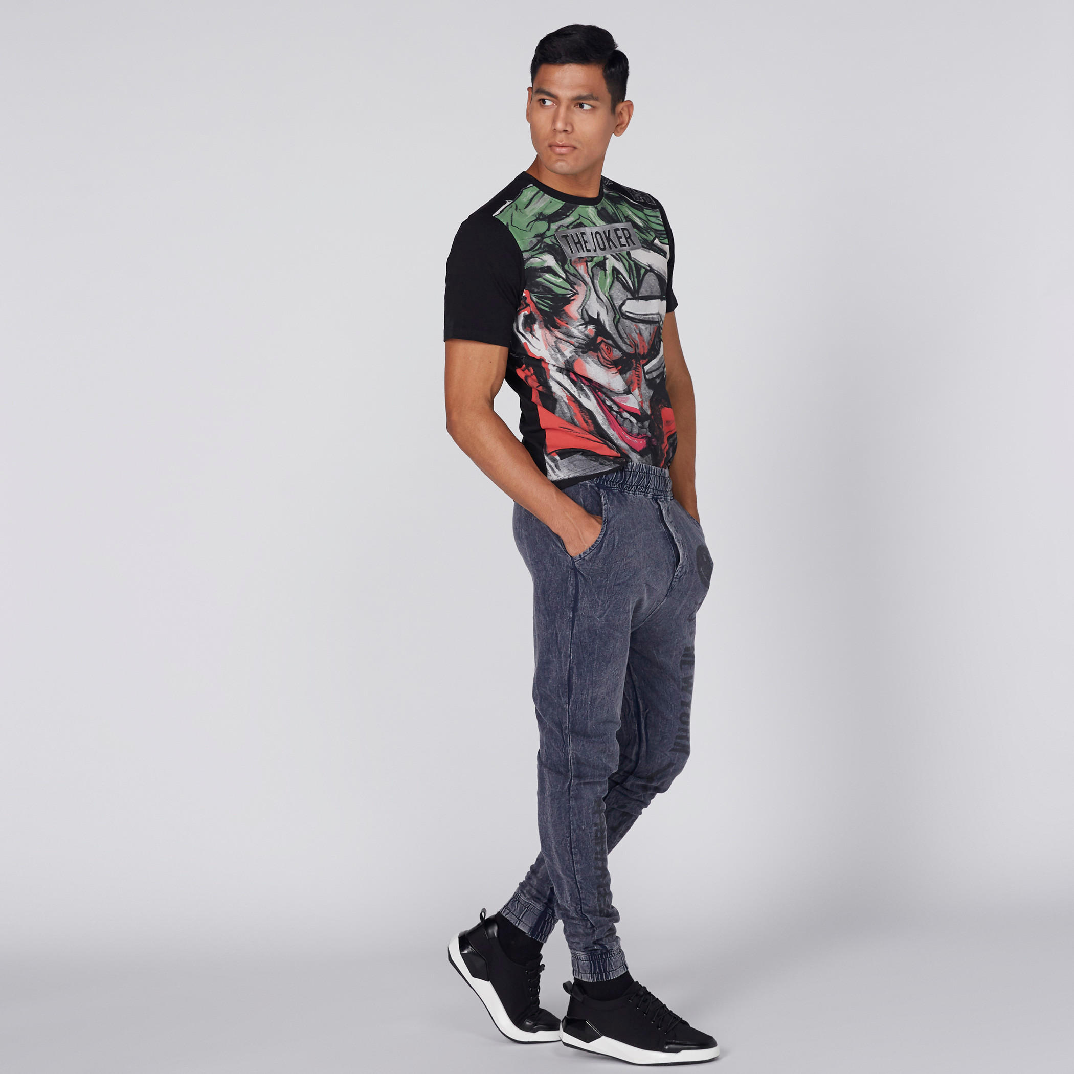 Smiley World Printed Full Length Pants with Cuffed Hem-men-clothing-bottoms-joggers-image-3