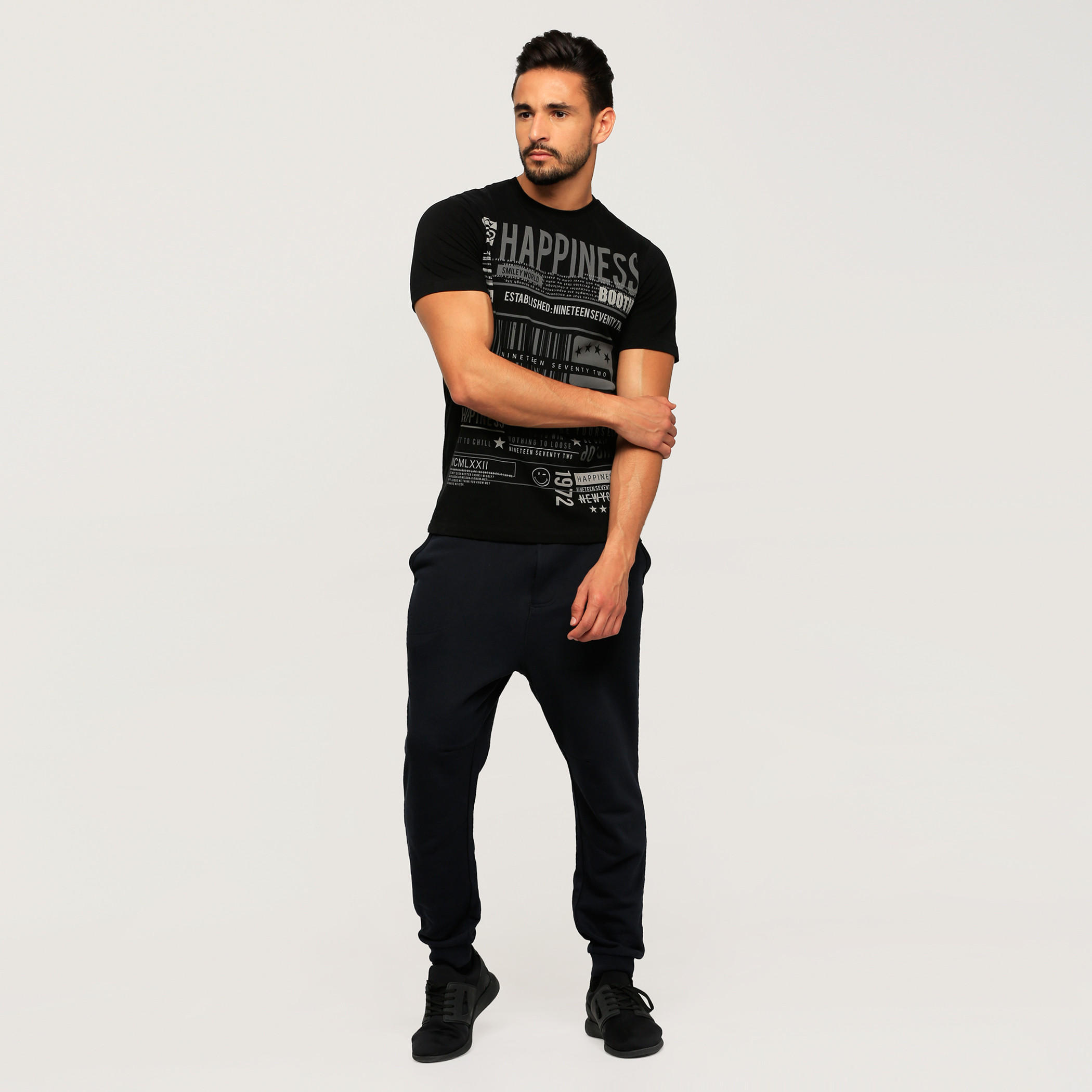 Smiley World Printed Round Neck T-Shirt with Short Sleeves-men-clothing-tshirtsandpolos-tshirts-image-5