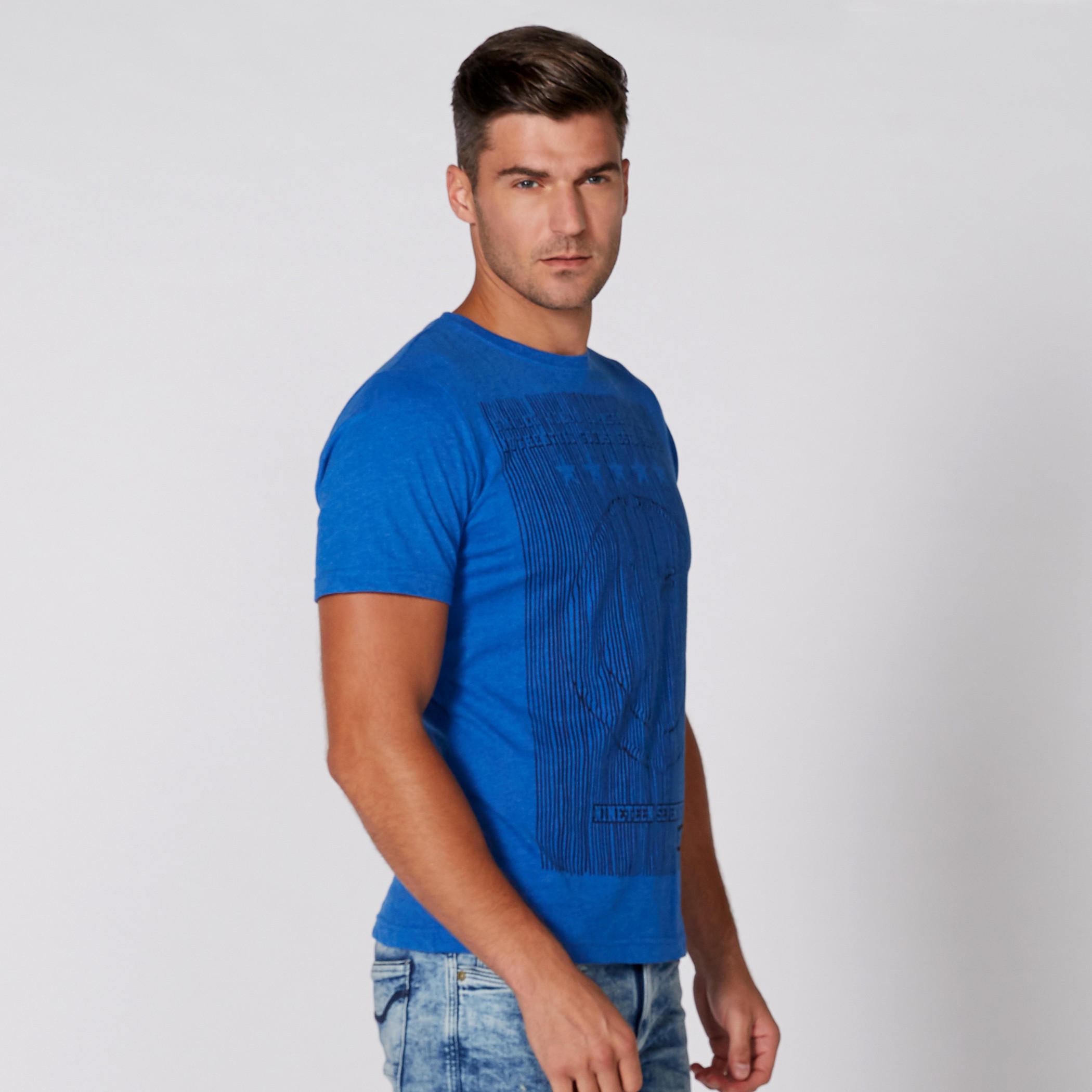 Smiley World Printed Round Neck T-Shirt with Short Sleeves-men-clothing-tshirtsandpolos-tshirts-image-3