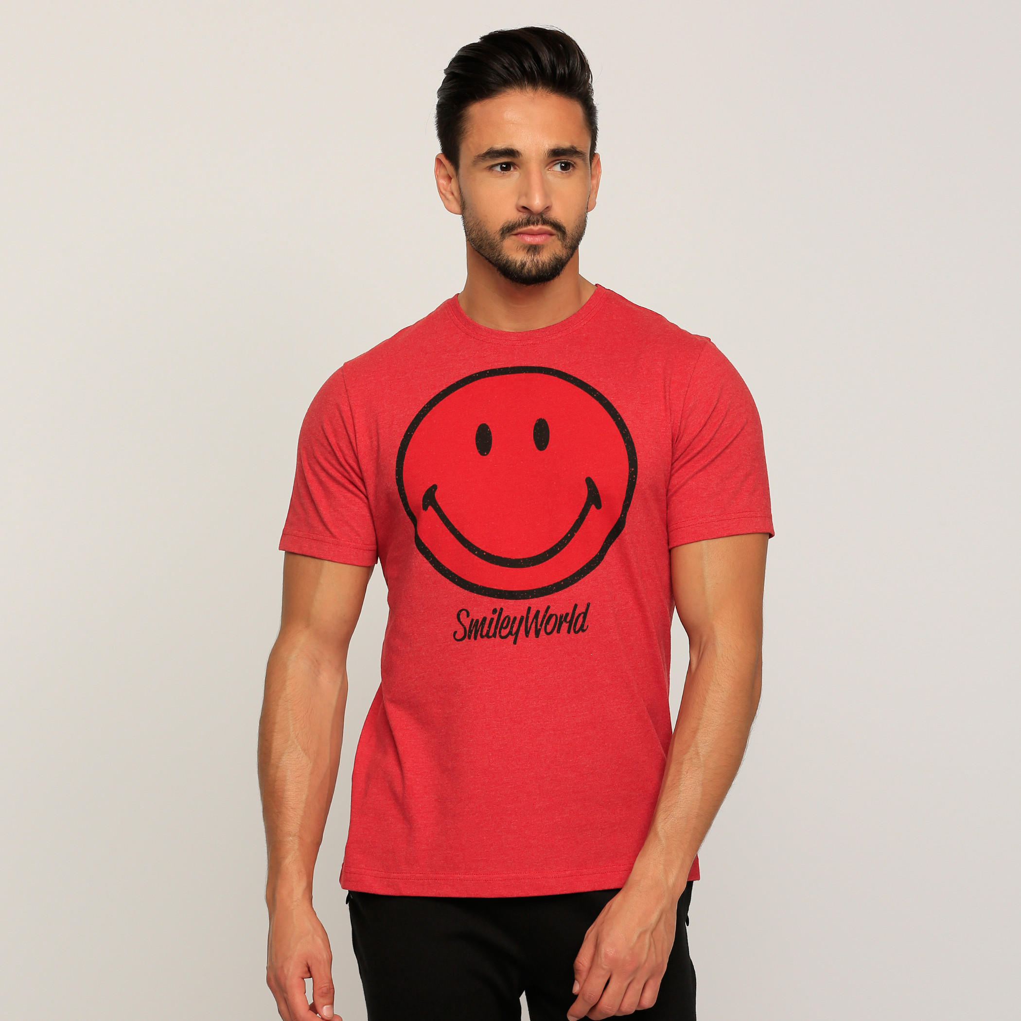 Smiley World Printed T-Shirt with Round Neck and Short Sleeves-men-clothing-tshirtsandpolos-tshirts-image-1