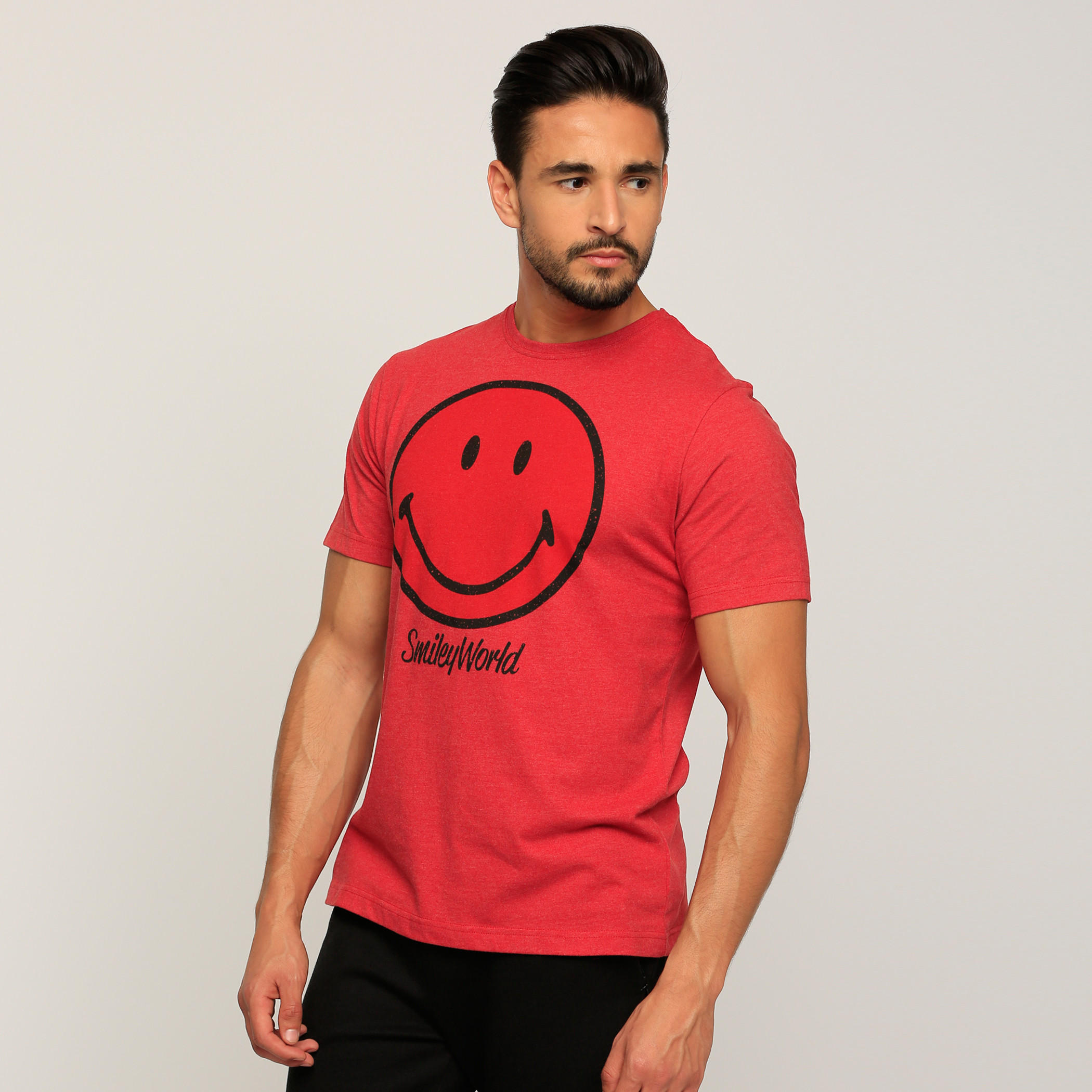 Smiley World Printed T-Shirt with Round Neck and Short Sleeves-men-clothing-tshirtsandpolos-tshirts-image-3