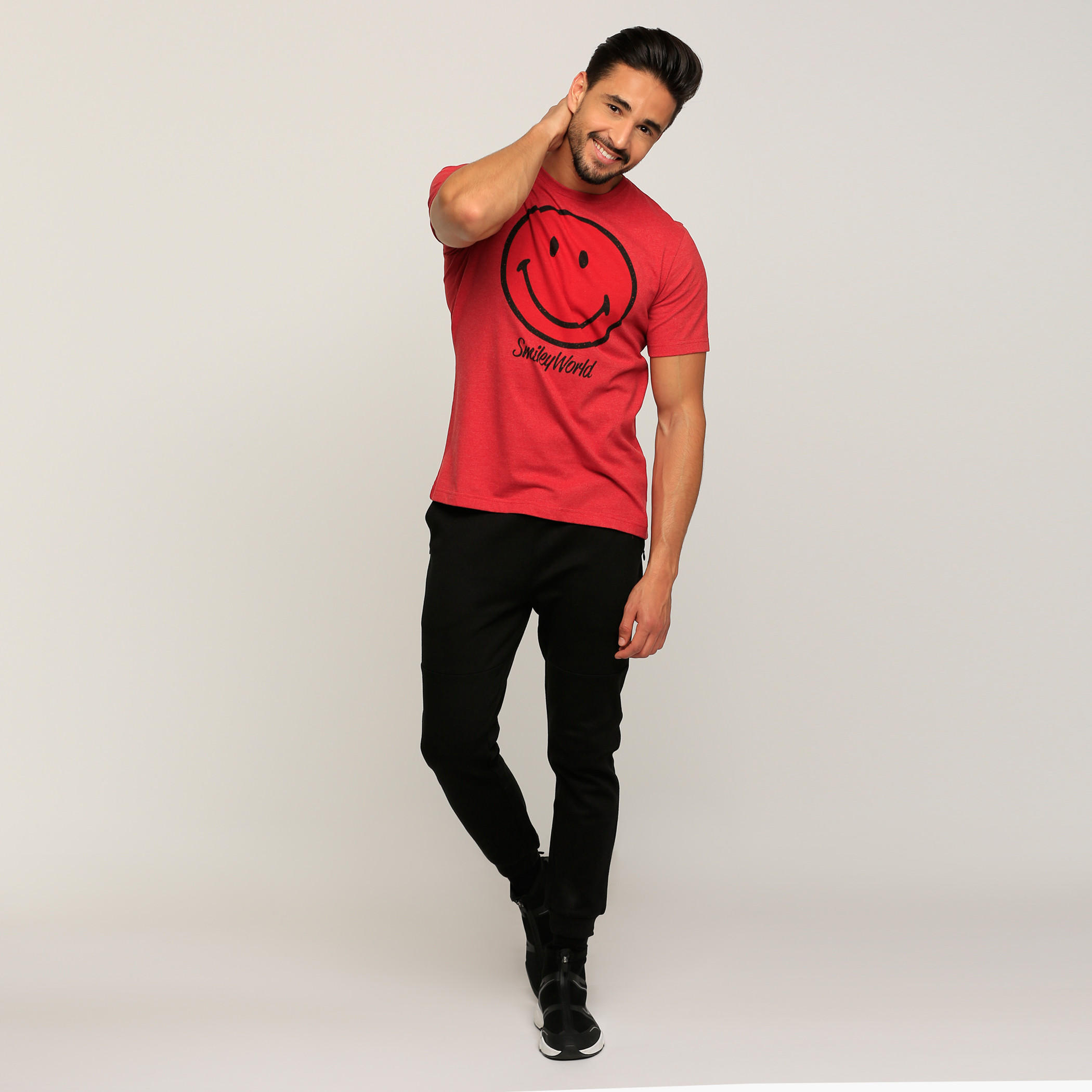 Smiley World Printed T-Shirt with Round Neck and Short Sleeves-men-clothing-tshirtsandpolos-tshirts-image-5