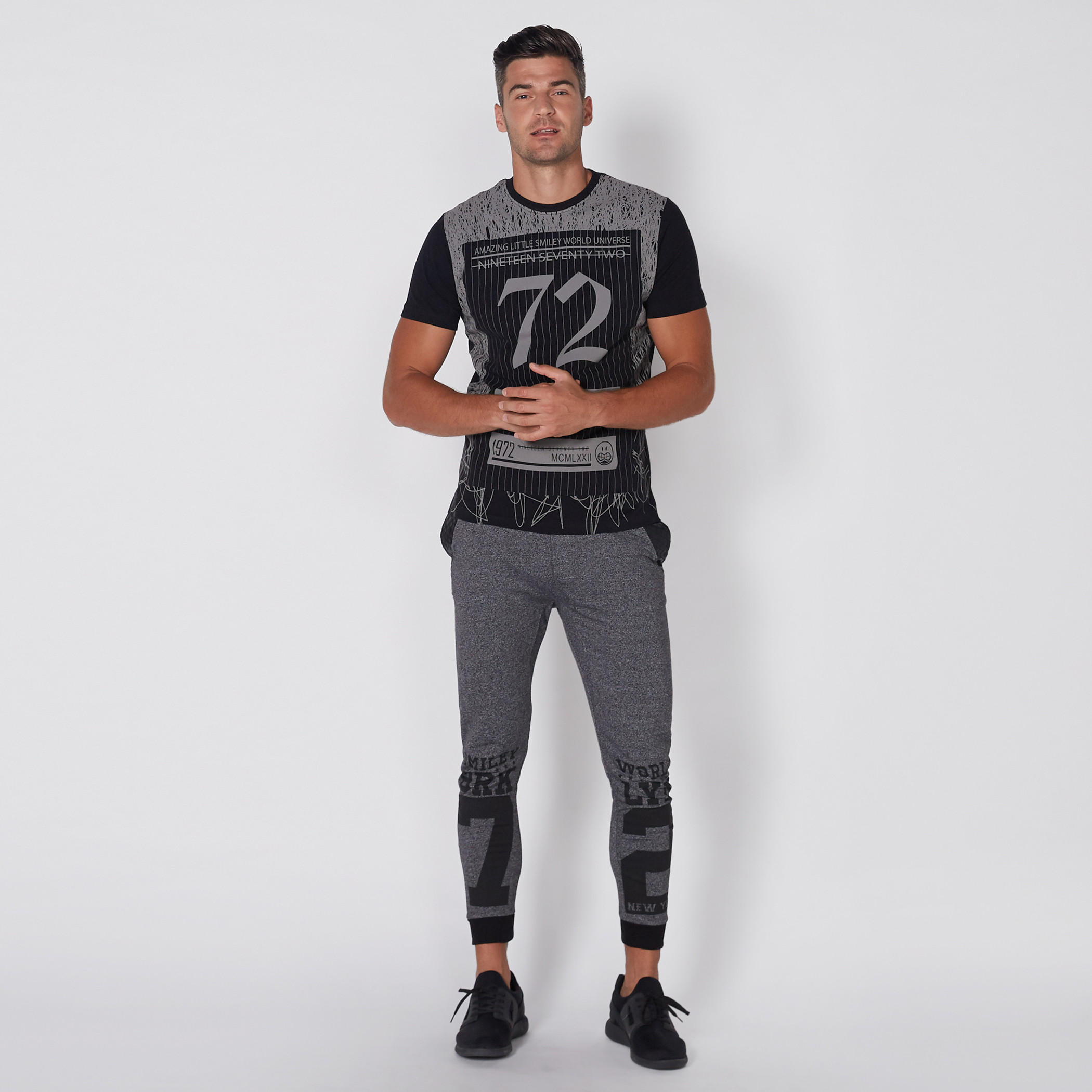 Smiley World Printed T-Shirt with Round Neck and Short Sleeves-men-clothing-tshirtsandpolos-tshirts-image-1