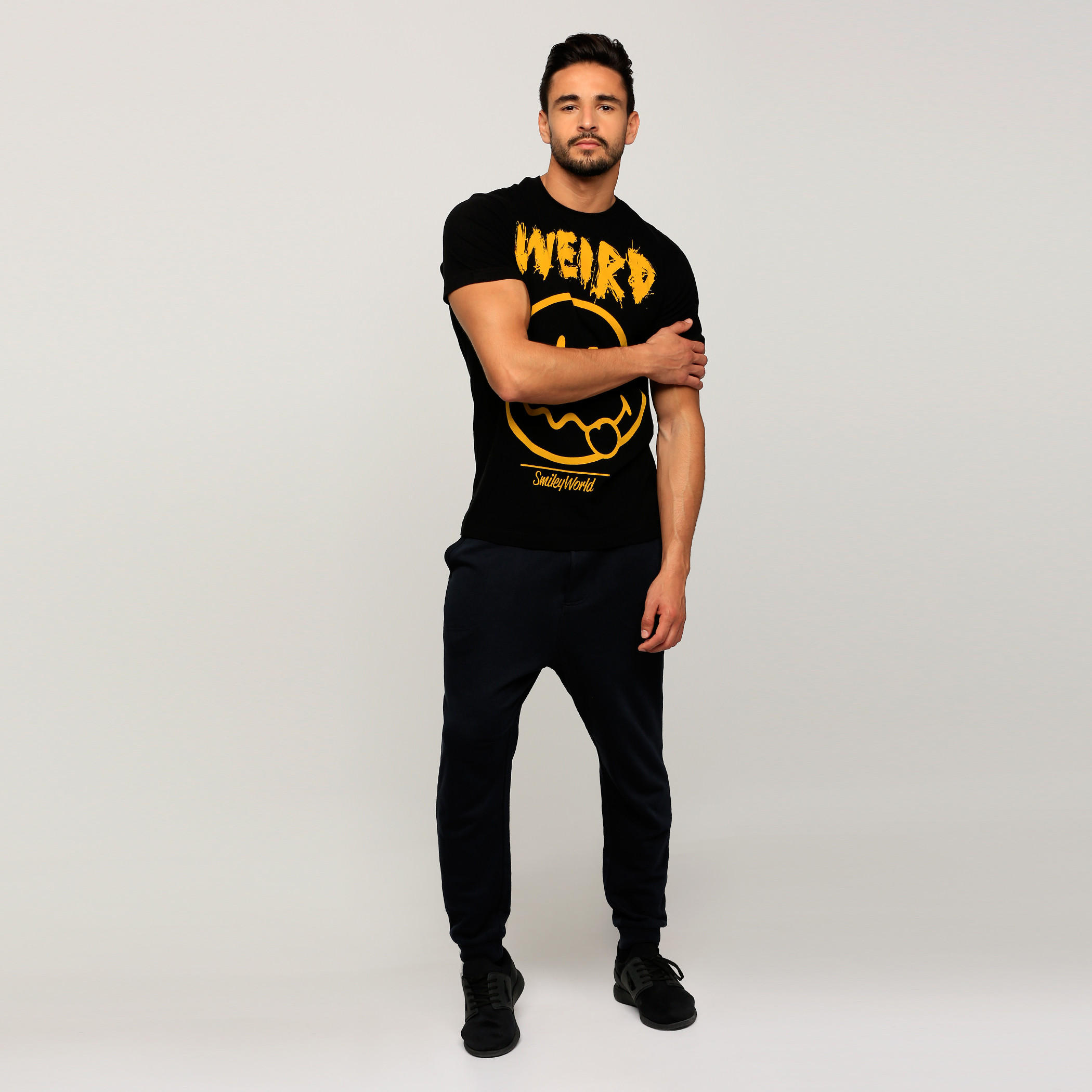 تيشيرت بياقة ضيّقة وأكمام قصيرة وطبعات سمايلي وورلد-men-clothing-tshirtsandpolos-tshirts-image-5