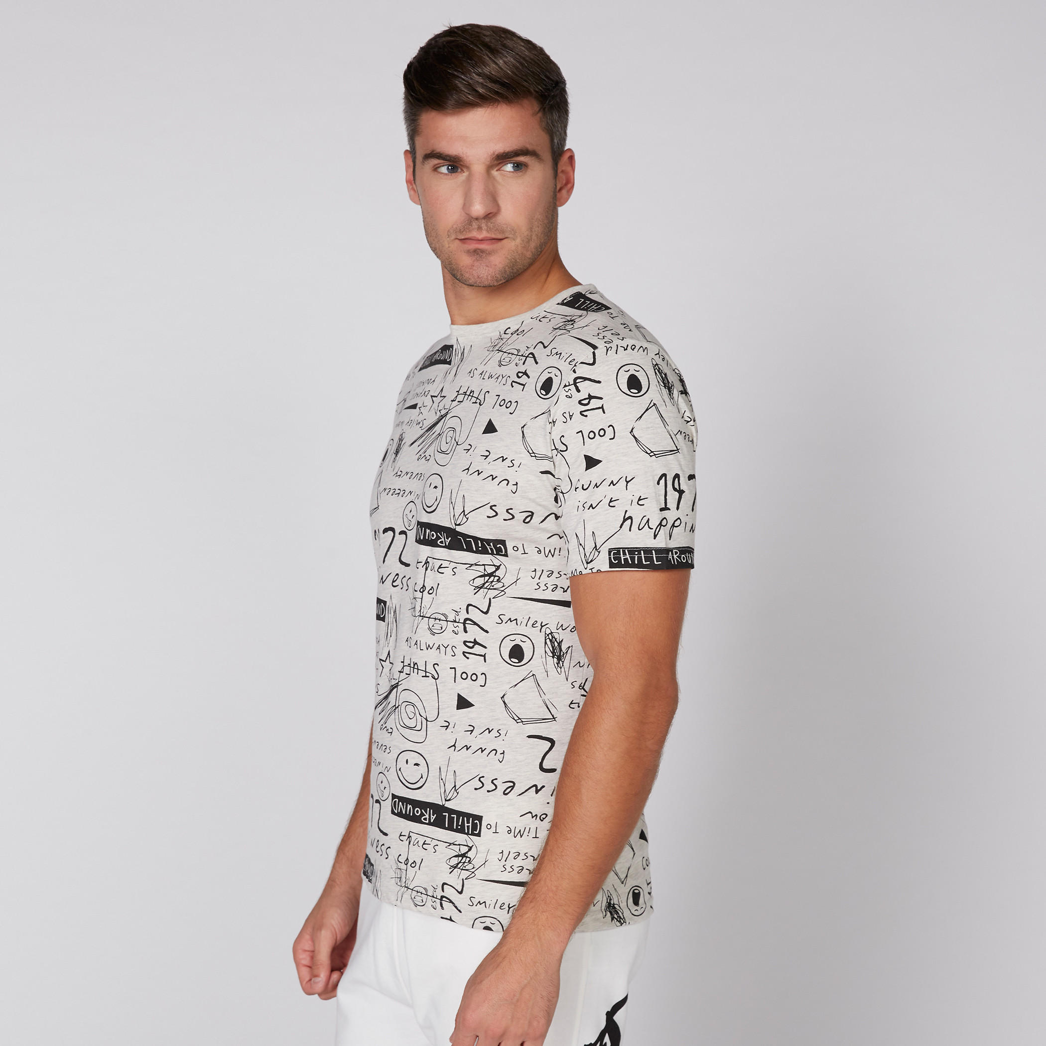 Smiley World Printed T-Shirt with Round Neck and Short Sleeves-men-clothing-tshirtsandpolos-tshirts-image-2