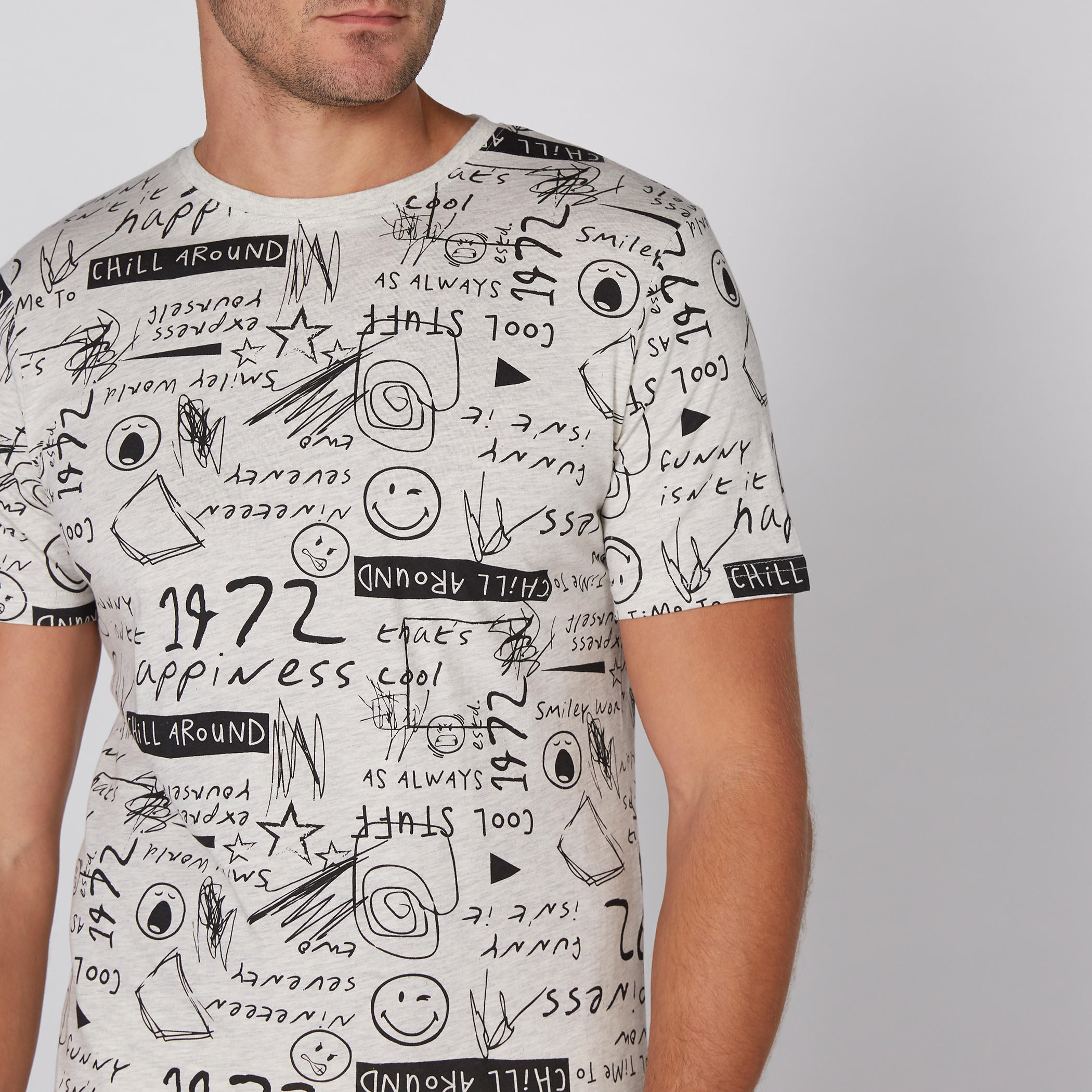 Smiley World Printed T-Shirt with Round Neck and Short Sleeves-men-clothing-tshirtsandpolos-tshirts-image-3