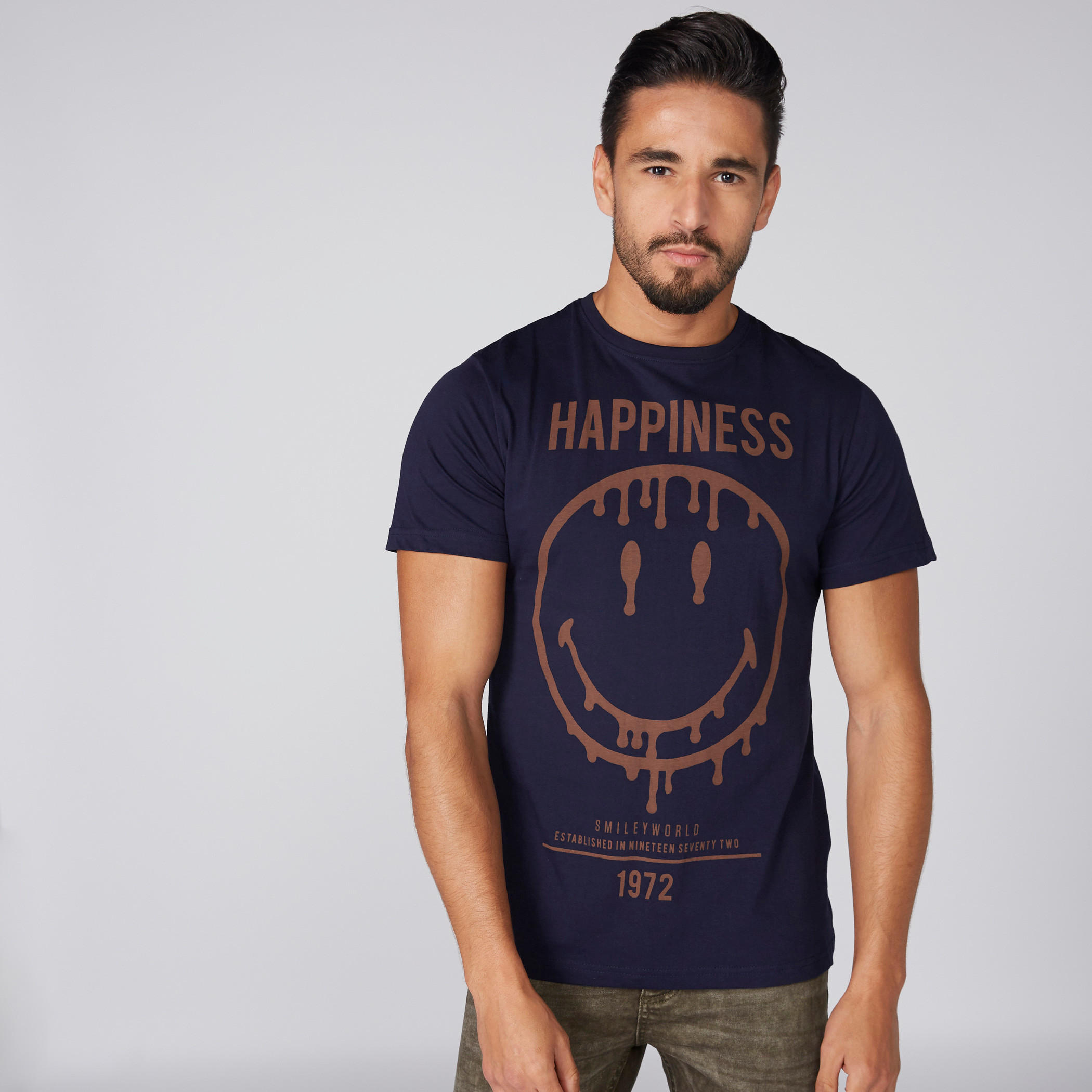 Smiley World Printed T-Shirt with Short Sleeves-men-clothing-tshirtsandpolos-tshirts-image-1