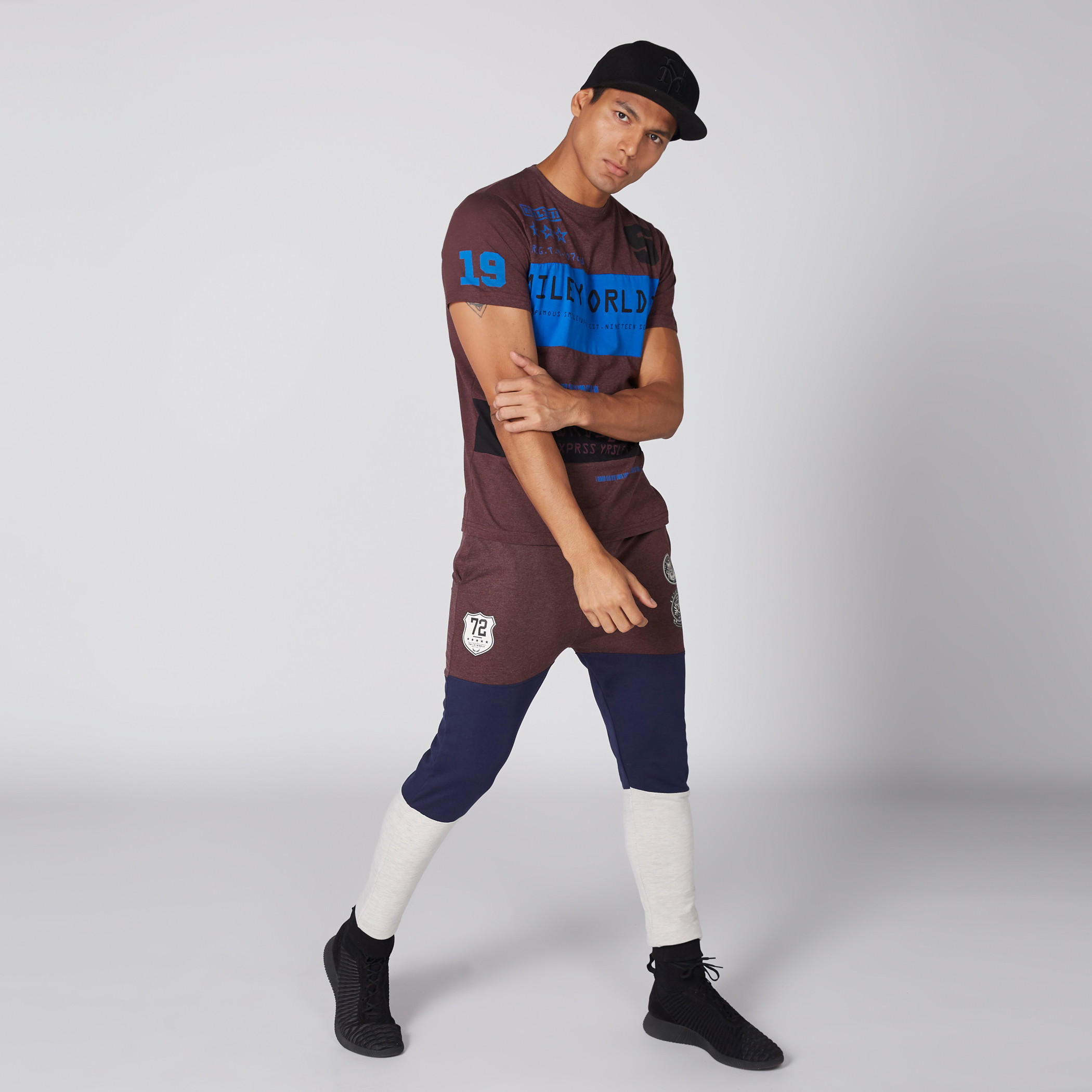 Smiley World Pocket Detail Jog Pants with Elasticised Waistband-men-clothing-bottoms-joggers-image-2