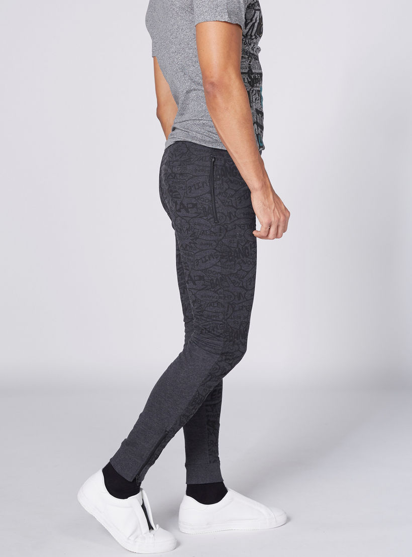 بنطال رياضي طويل بخصر مطاطي مزيّن بطبعات سمايلي وورلد-men-clothing-bottoms-joggers-image-3