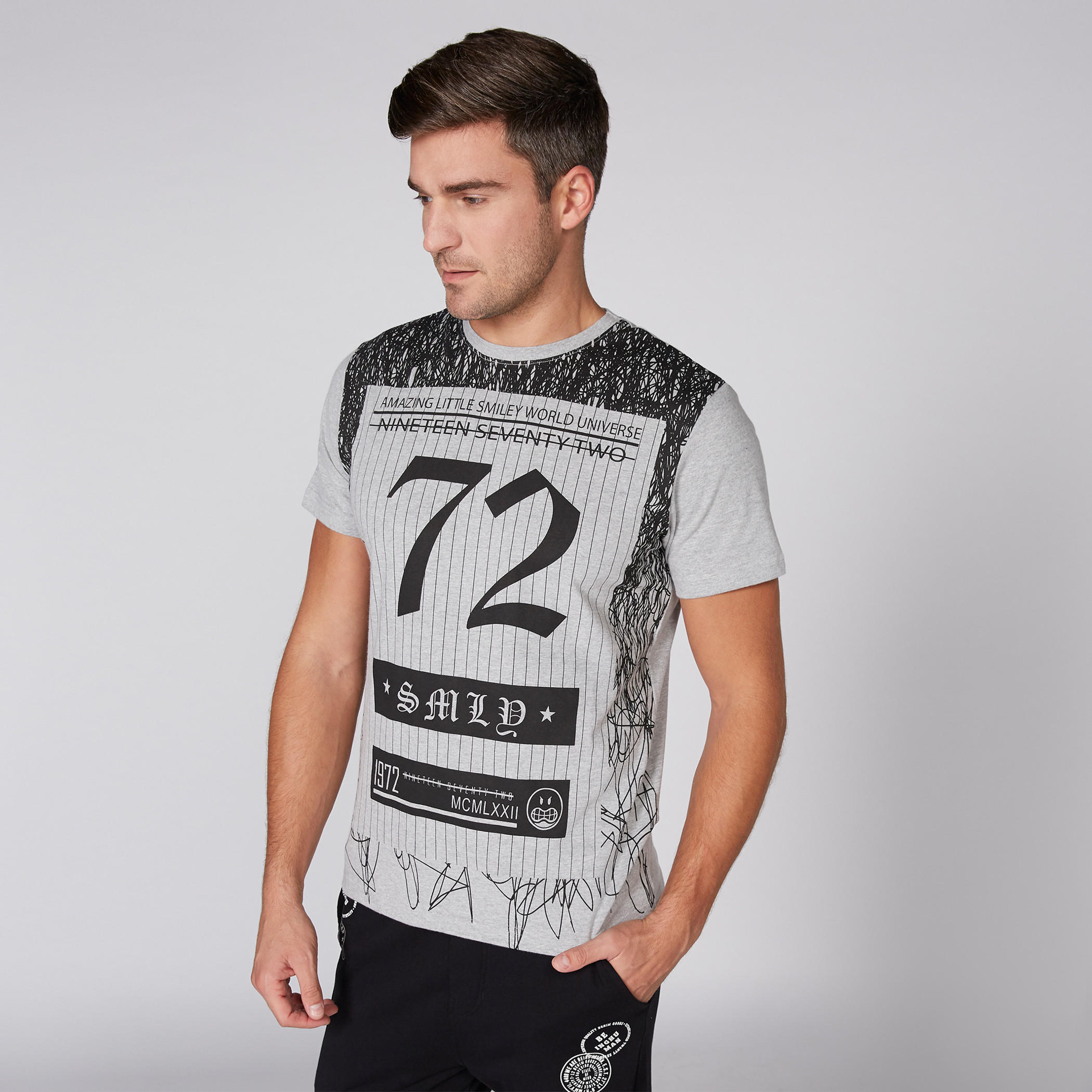 Smiley World Printed T-Shirt with Round Neck and Short Sleeves-men-clothing-tshirtsandpolos-tshirts-image-4