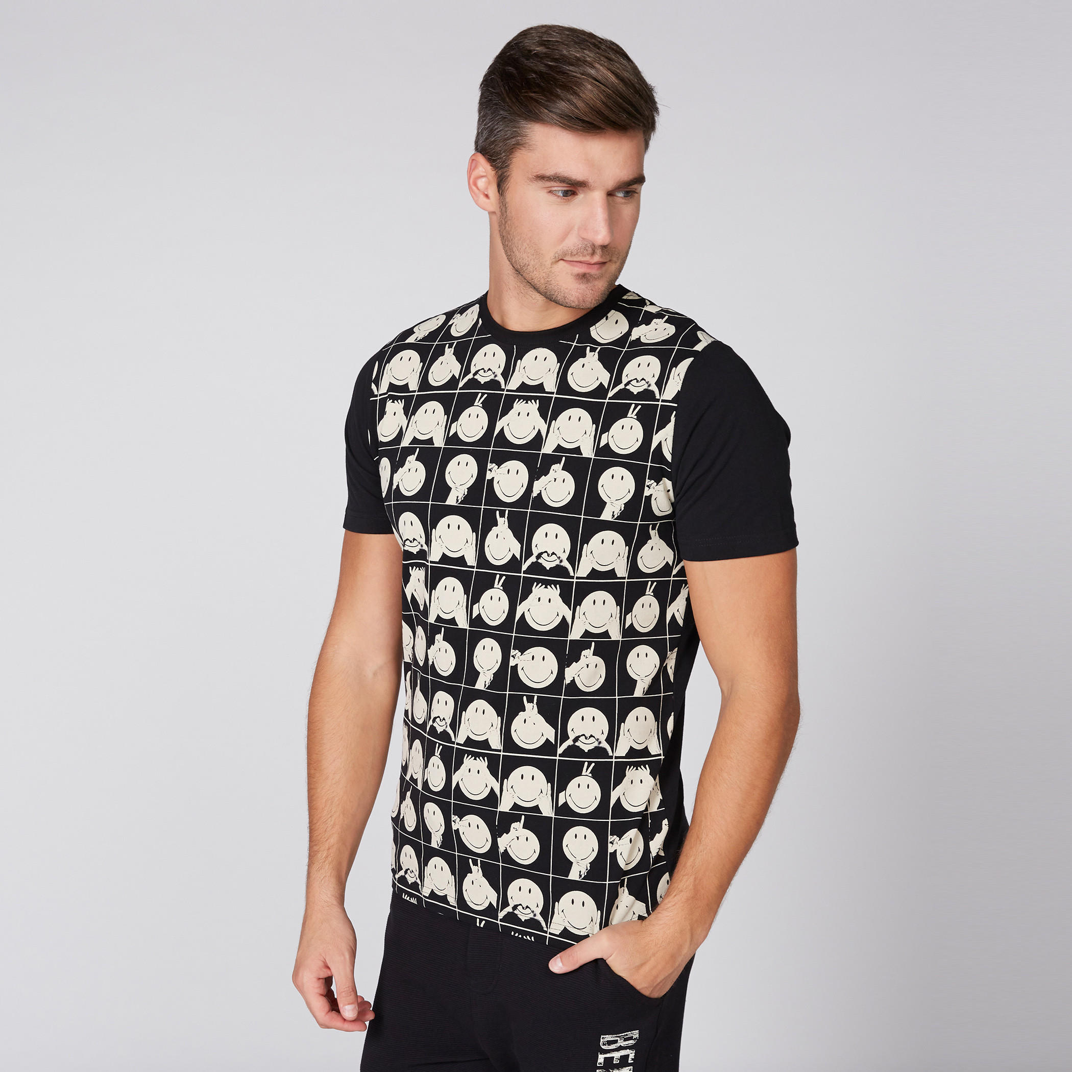 Smiley World Printed T-Shirt with Round Neck and Short Sleeves-men-clothing-tshirtsandpolos-tshirts-image-1