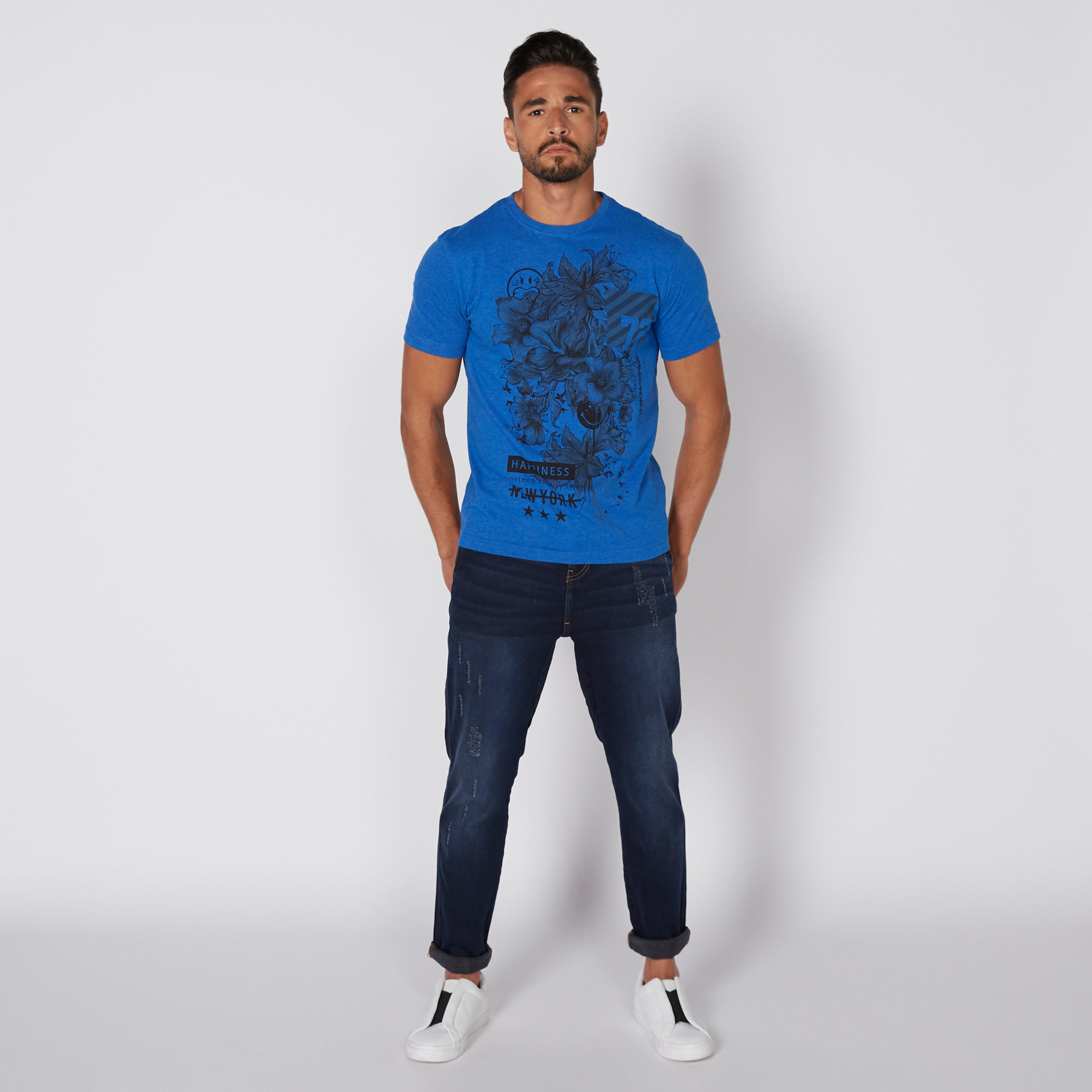 Smiley World Printed T-Shirt with Crew Neck and Short Sleeves-men-clothing-tshirtsandpolos-tshirts-image-2