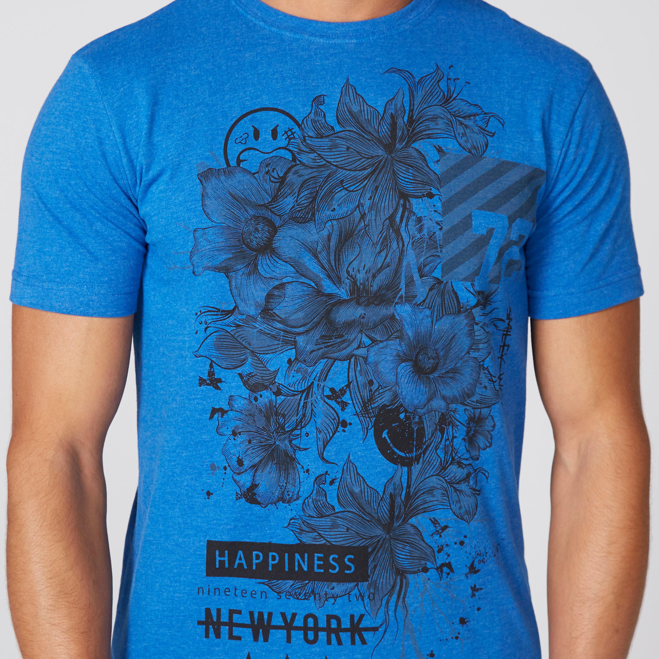 تيشيرت بياقة ضيّقة وأكمام قصيرة وطبعات سمايلي وورلد-men-clothing-tshirtsandpolos-tshirts-image-3