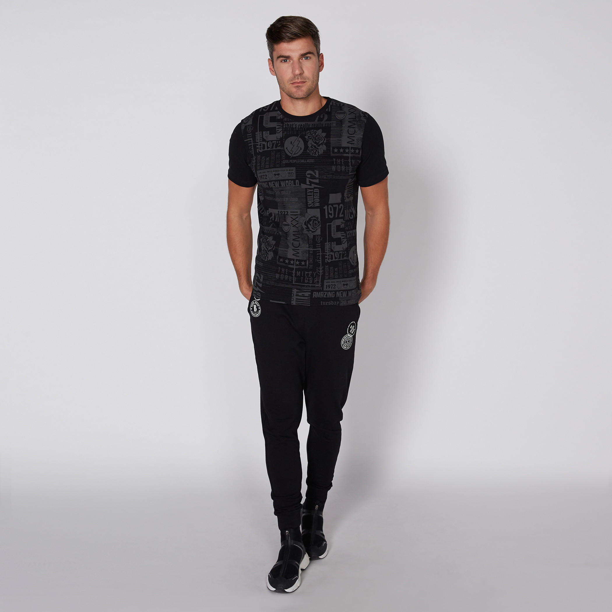 Smiley World Printed T-Shirt with Round Neck and Short Sleeves-men-clothing-tshirtsandpolos-tshirts-image-2