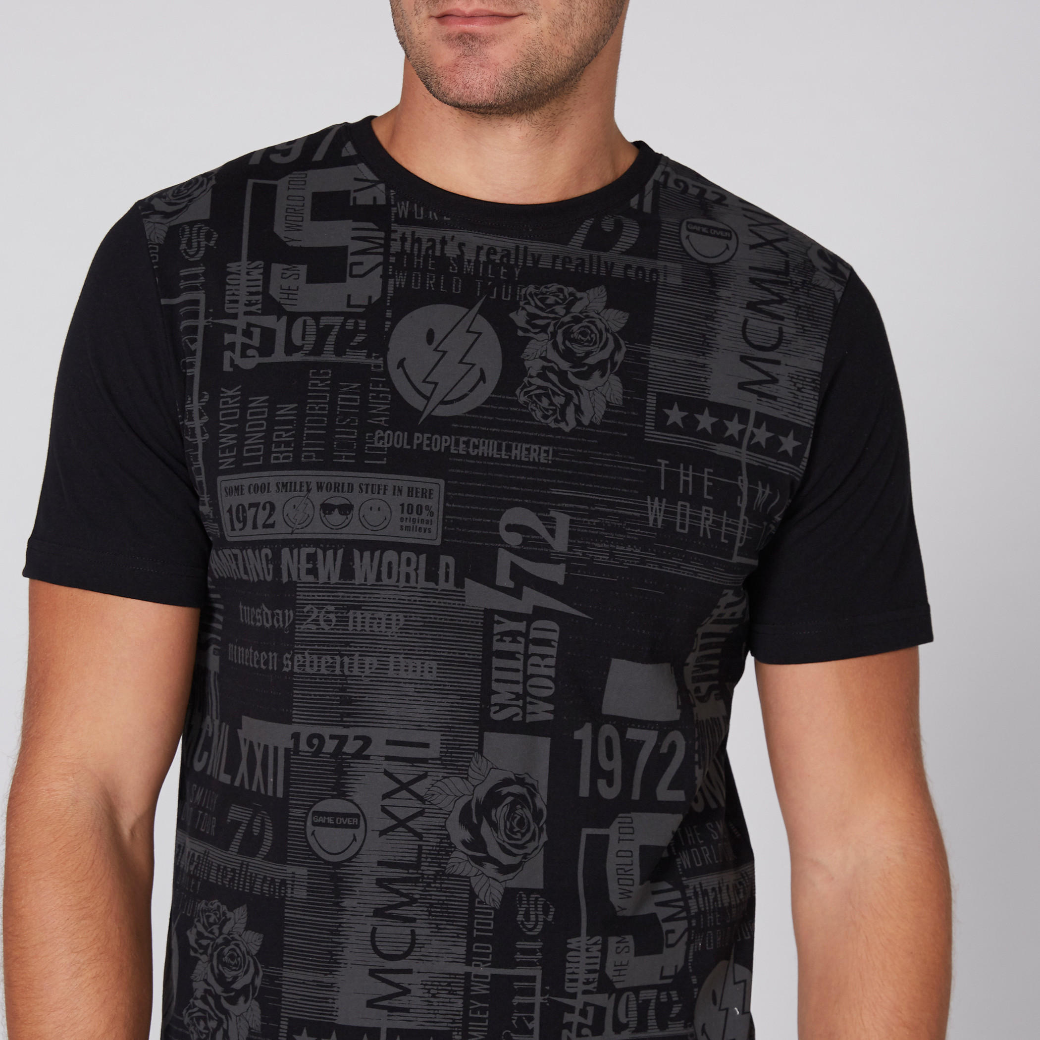 Smiley World Printed T-Shirt with Round Neck and Short Sleeves-men-clothing-tshirtsandpolos-tshirts-image-3