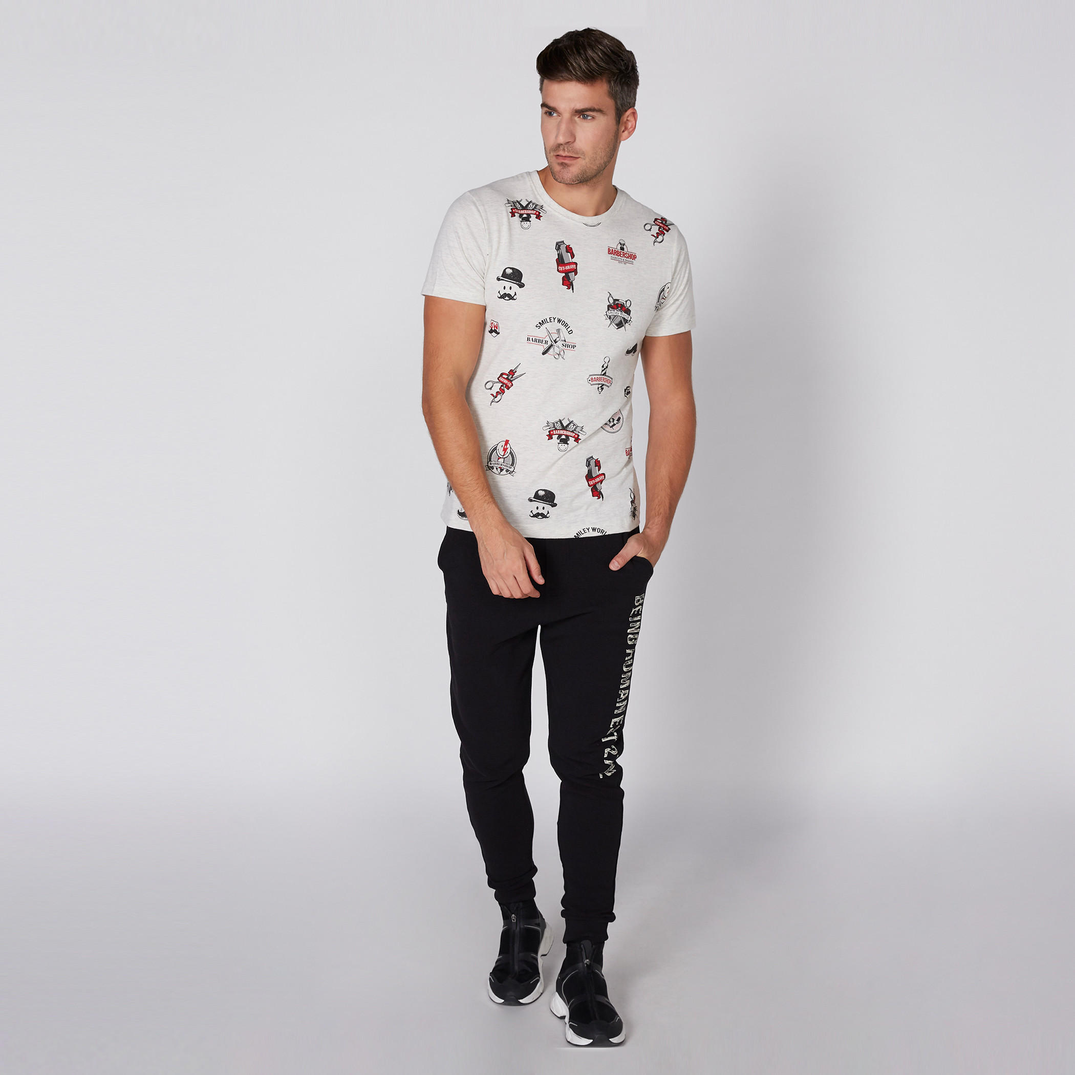 Smiley World Printed T-Shirt with Round Neck and Short Sleeves-men-clothing-tshirtsandpolos-tshirts-image-1