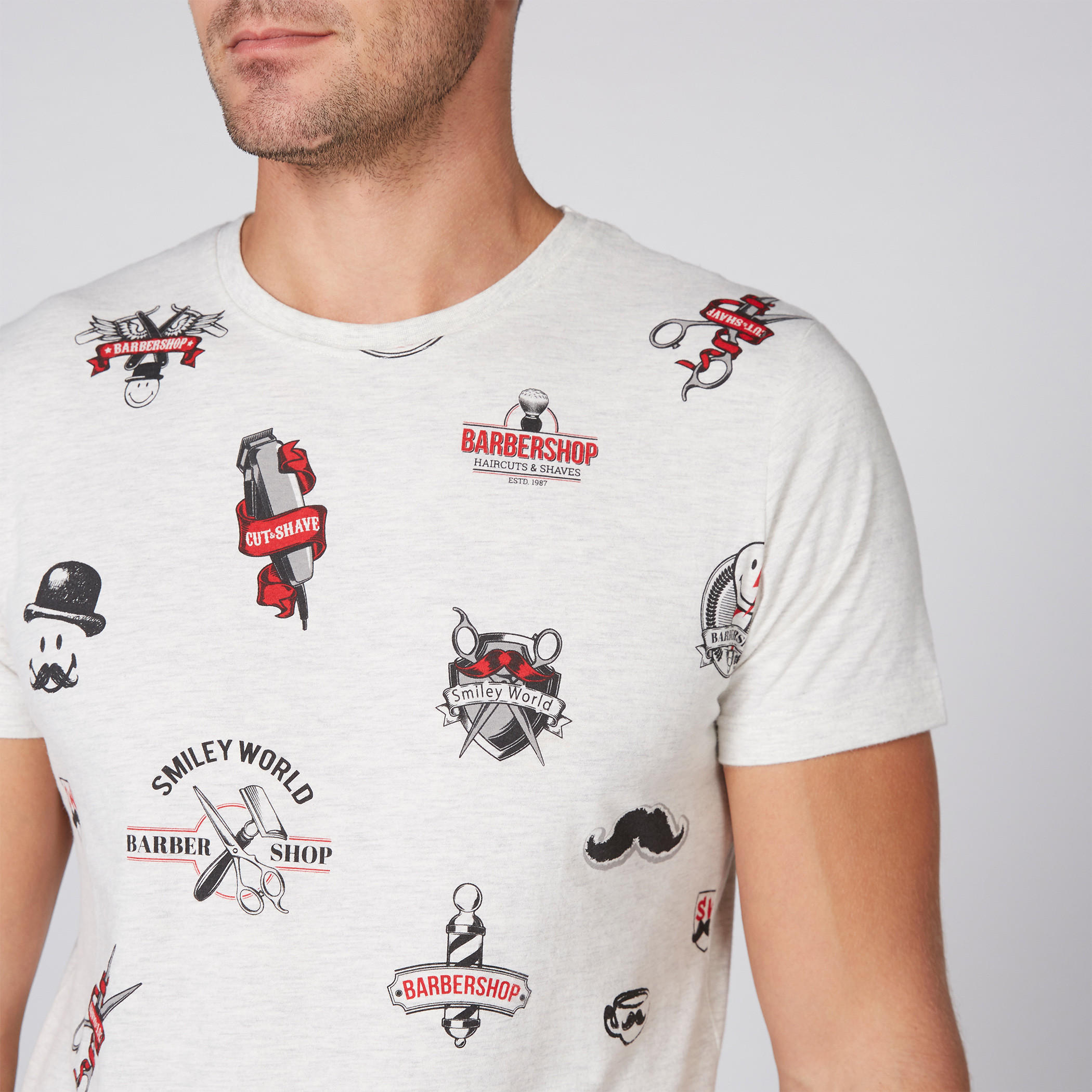 Smiley World Printed T-Shirt with Round Neck and Short Sleeves-men-clothing-tshirtsandpolos-tshirts-image-2