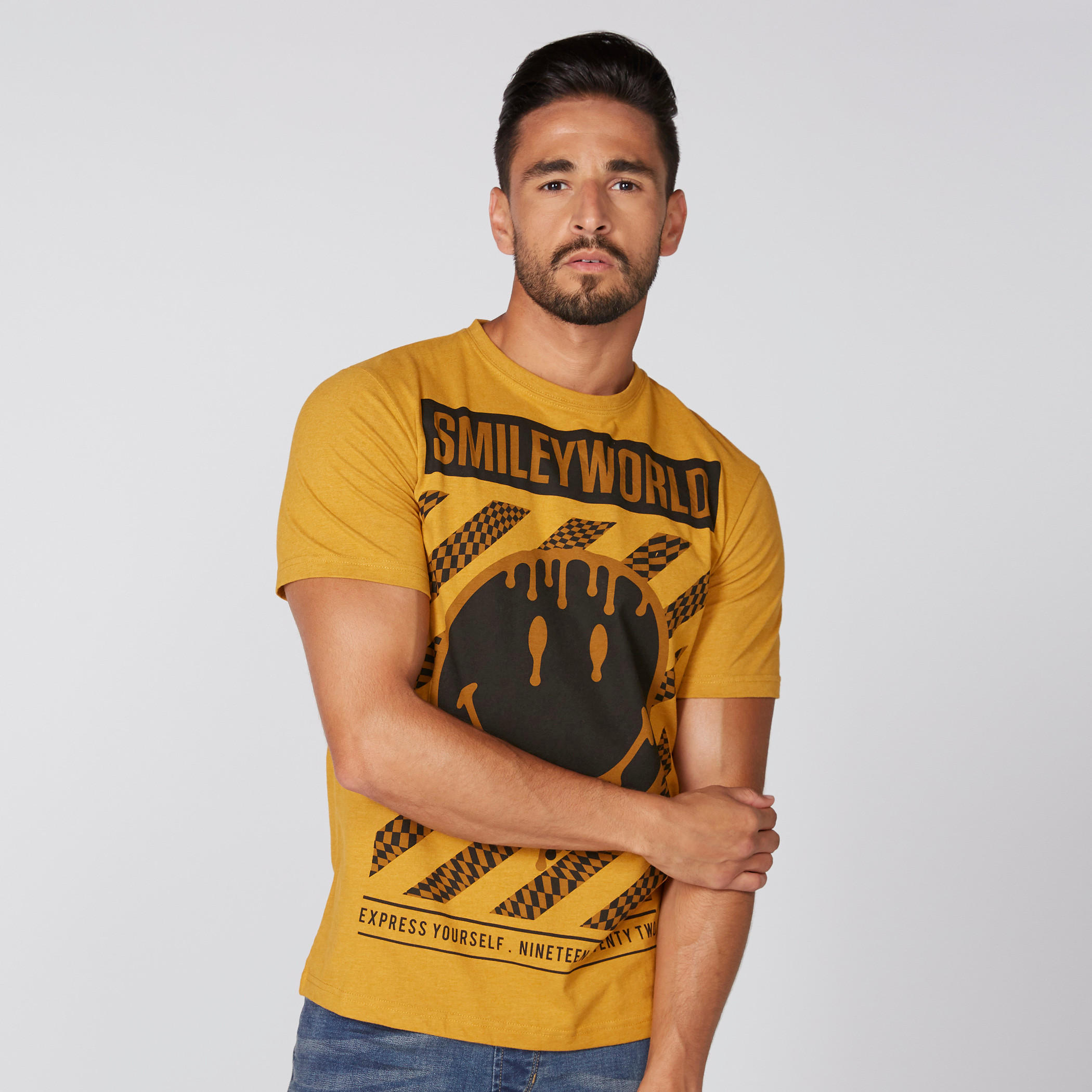Smiley World Printed T-Shirt with Crew Neck and Short Sleeves-men-clothing-tshirtsandpolos-tshirts-image-1