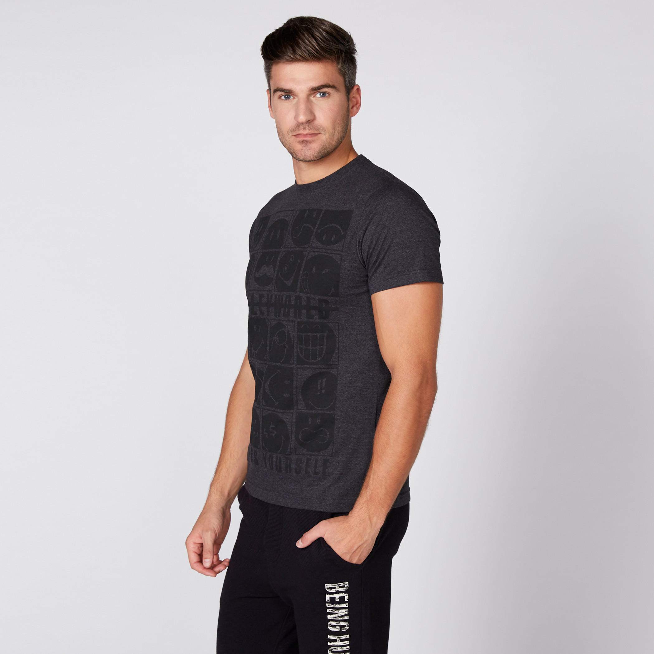Smiley World Printed T-Shirt with Round Neck and Short Sleeves-men-clothing-tshirtsandpolos-tshirts-image-1