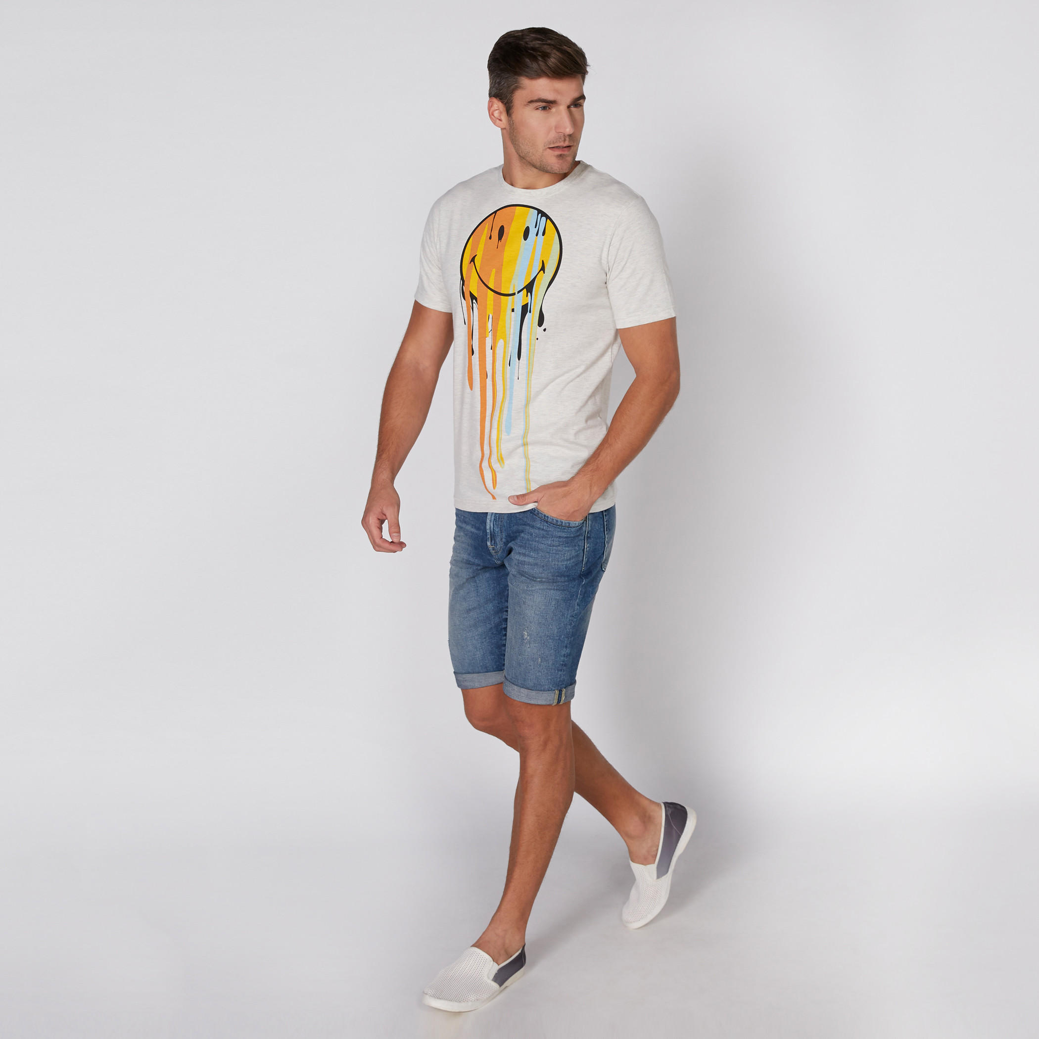 Smiley World Printed T-Shirt with Round Neck and Short Sleeves-men-clothing-tshirtsandpolos-tshirts-image-2