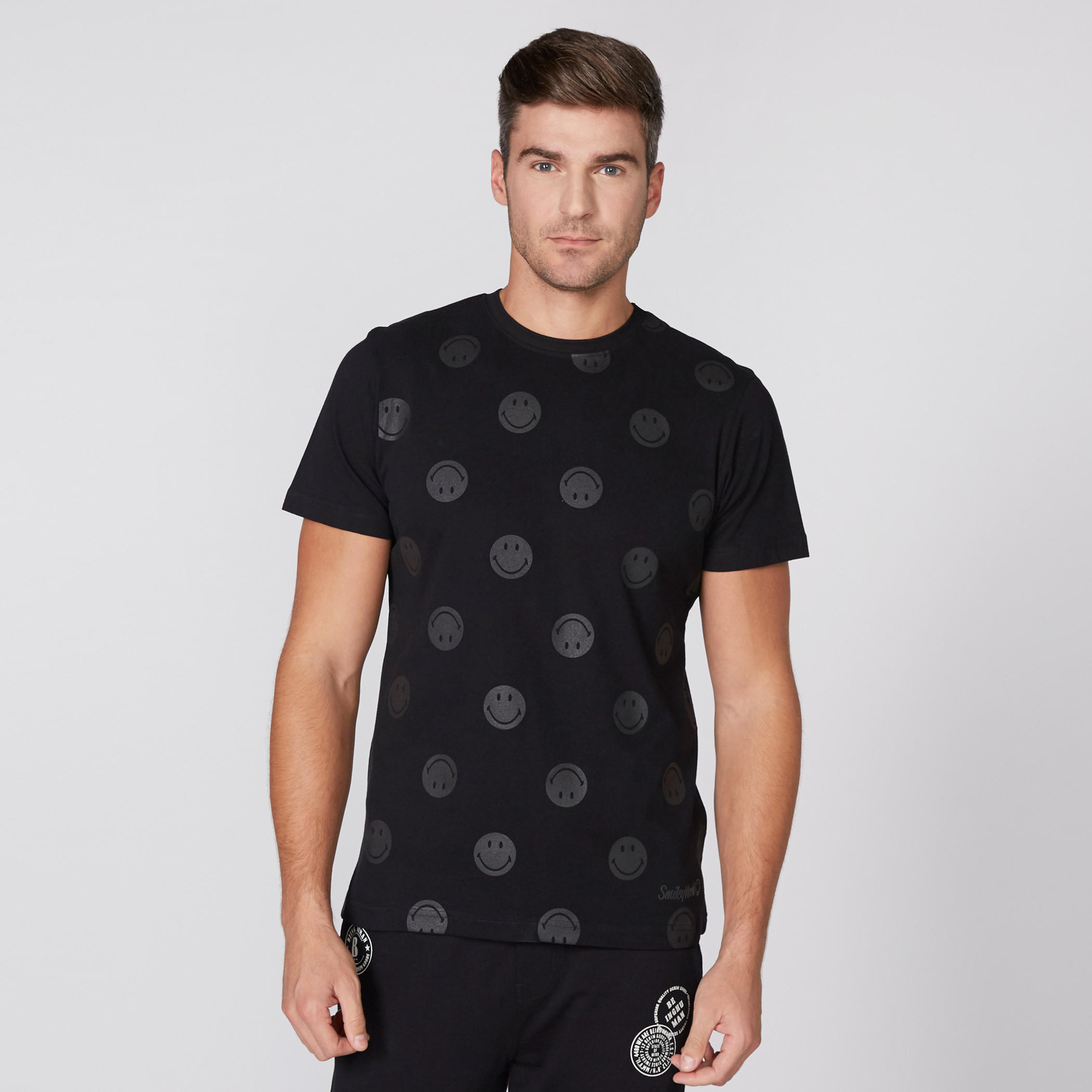 Smiley World Printed T-Shirt with Round Neck and Short Sleeves-men-clothing-tshirtsandpolos-tshirts-image-1
