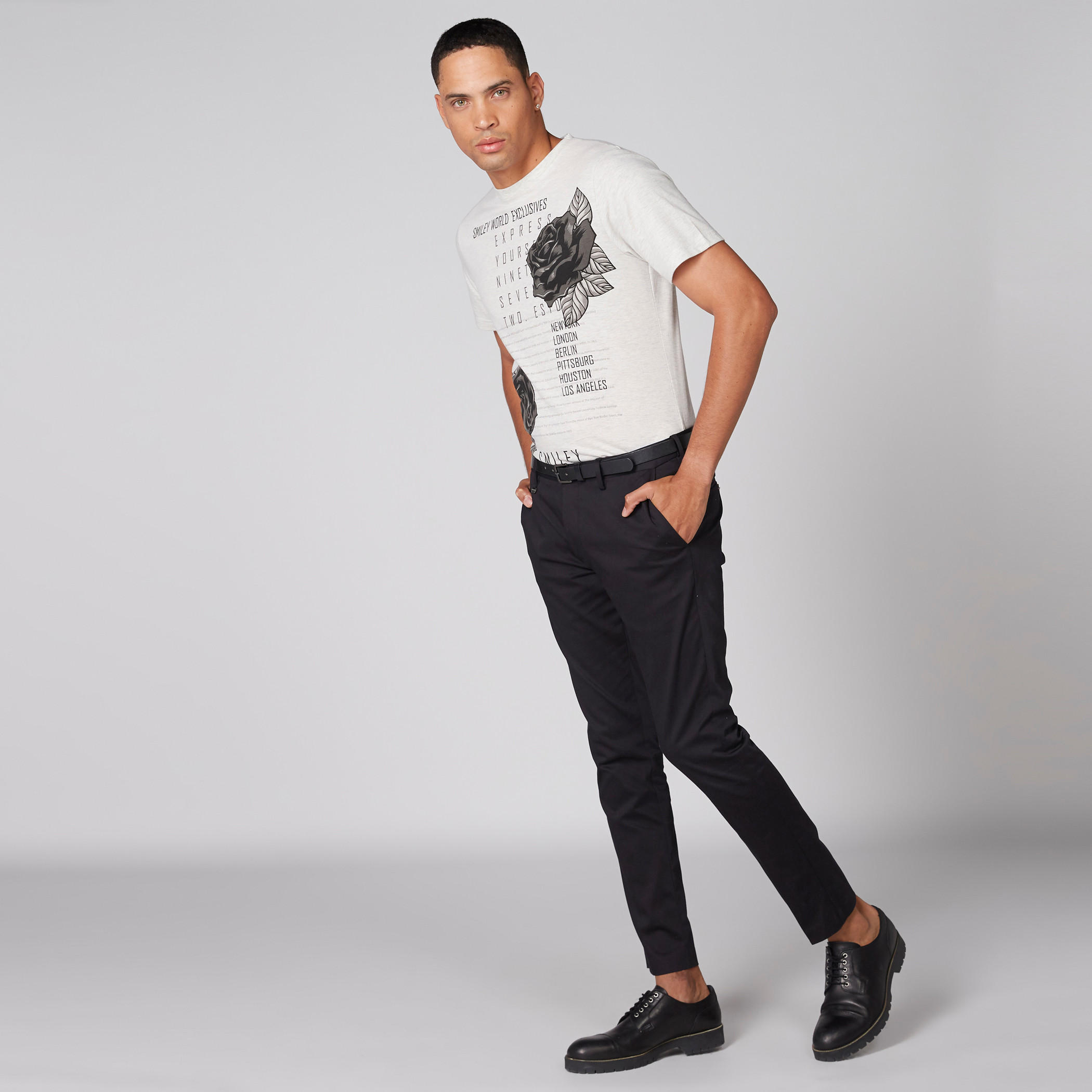 Smiley World Printed T-Shirt with Round Neck and Short Sleeves-men-clothing-tshirtsandpolos-tshirts-image-1