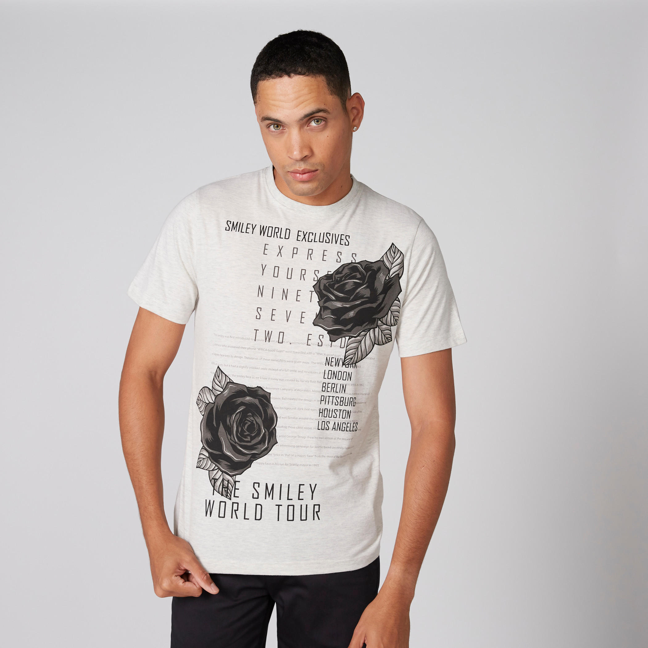 Smiley World Printed T-Shirt with Round Neck and Short Sleeves-men-clothing-tshirtsandpolos-tshirts-image-3