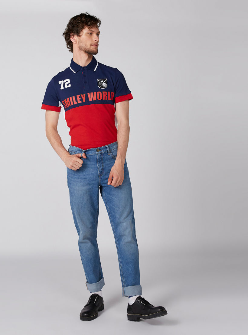 تيشيرت بياقة بولو وأكمام قصيرة وطبعات سمايلي وورلد-men-clothing-tshirtsandpolos-polos-image-3