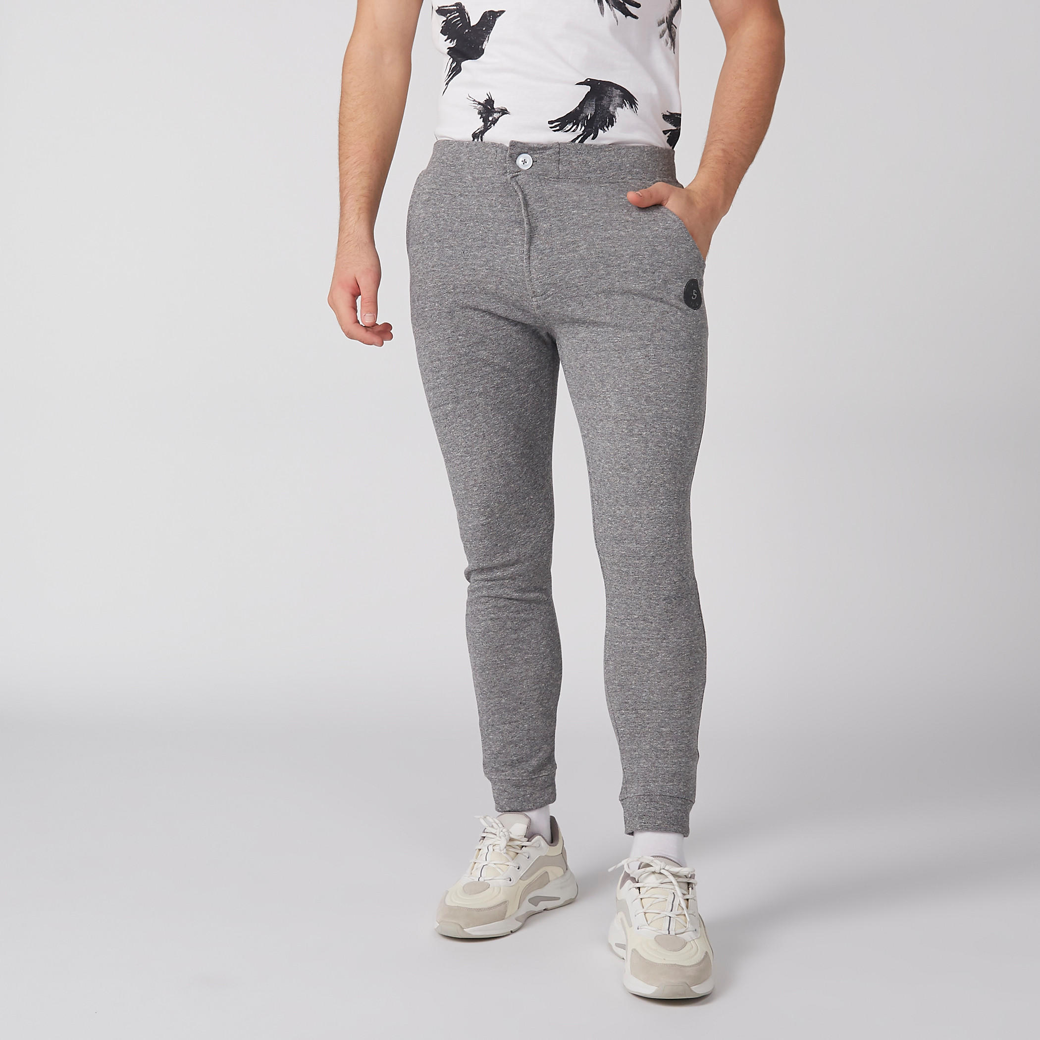 Smiley World Printed Jog Pants with Pocket Detail and Button Closure-men-clothing-bottoms-joggers-image-2