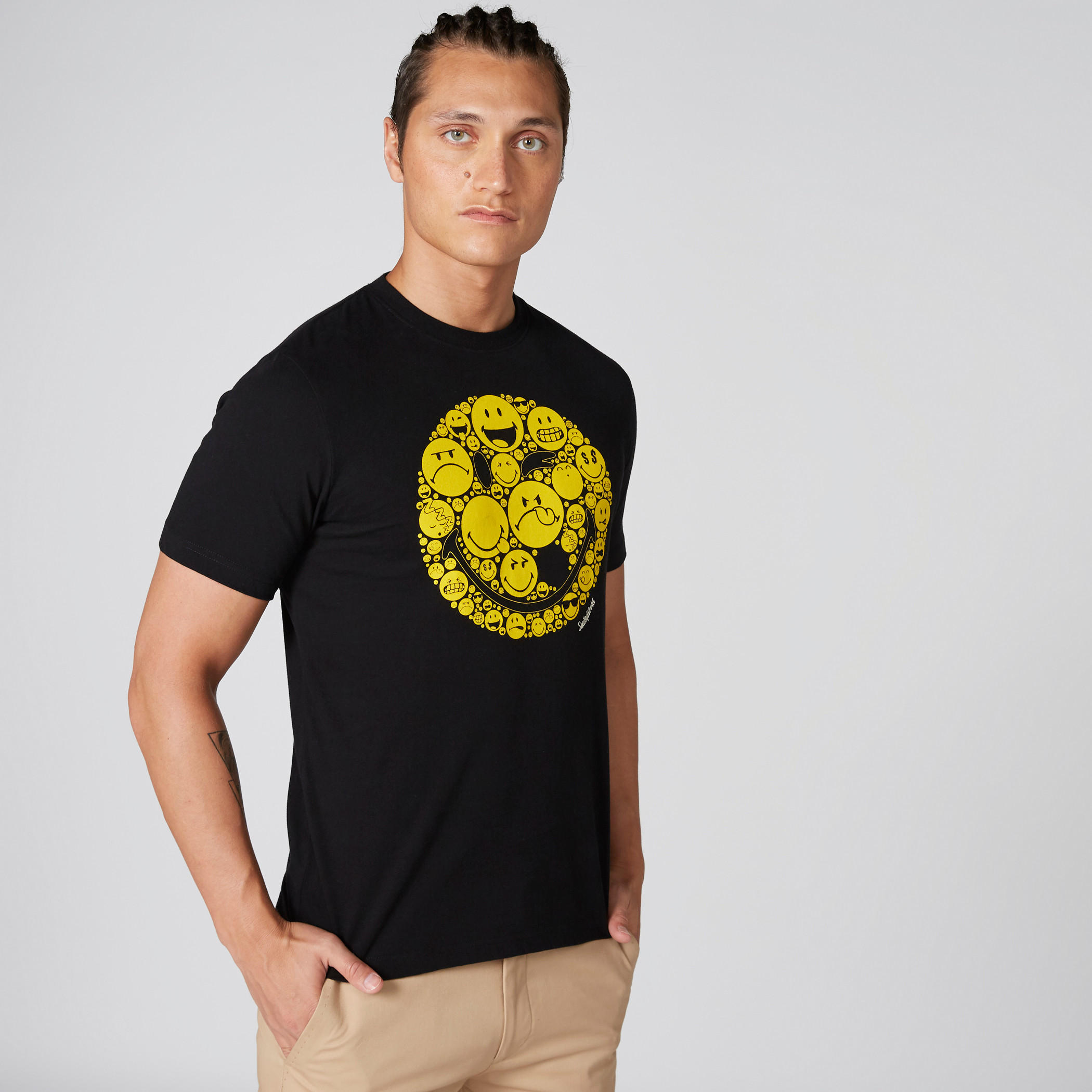 Smiley World Printed T-Shirt with Crew Neck and Short Sleeves-men-clothing-tshirtsandpolos-tshirts-image-1
