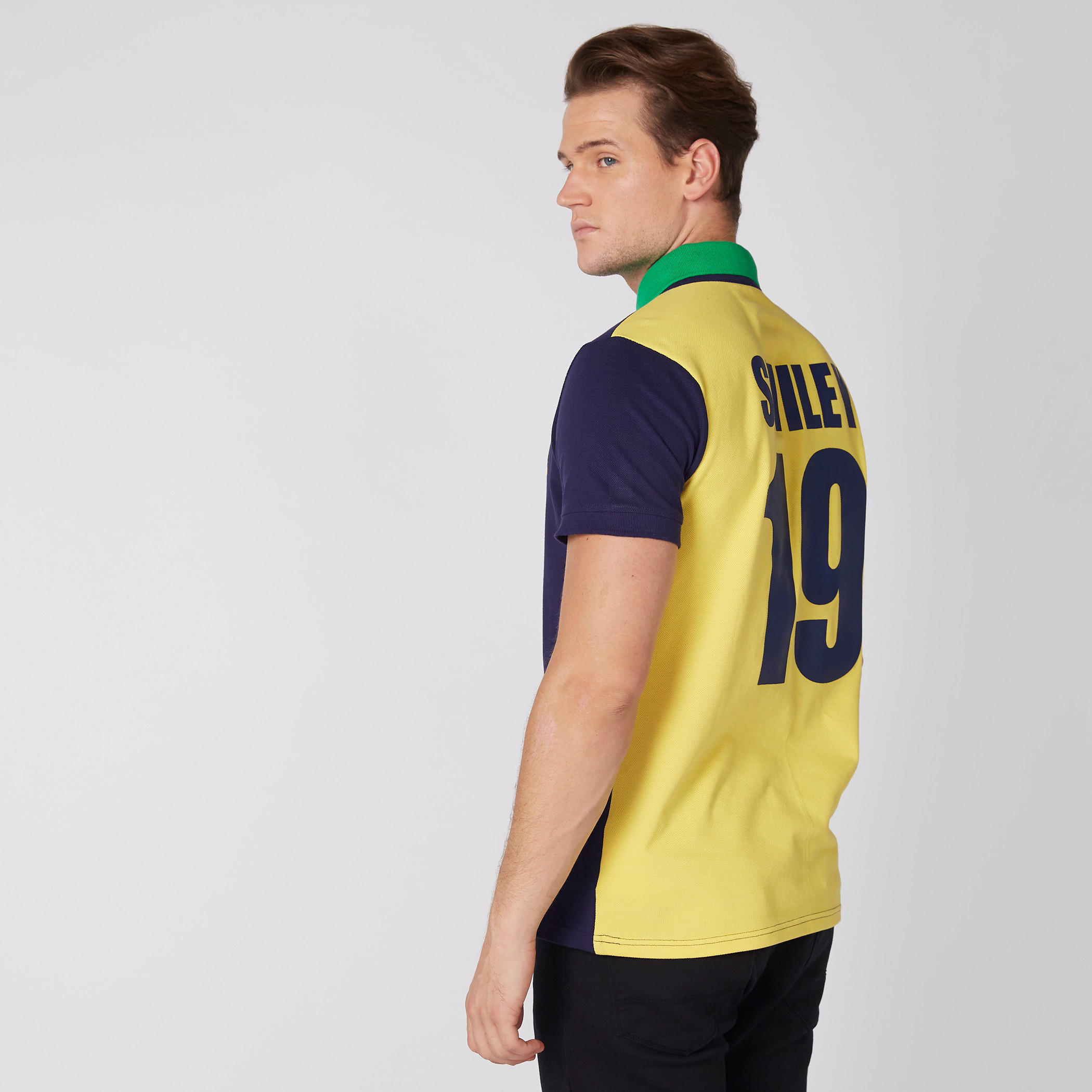 Smiley World Printed T-Shirt with Polo Neck and Short Sleeves-men-clothing-tshirtsandpolos-polos-image-2