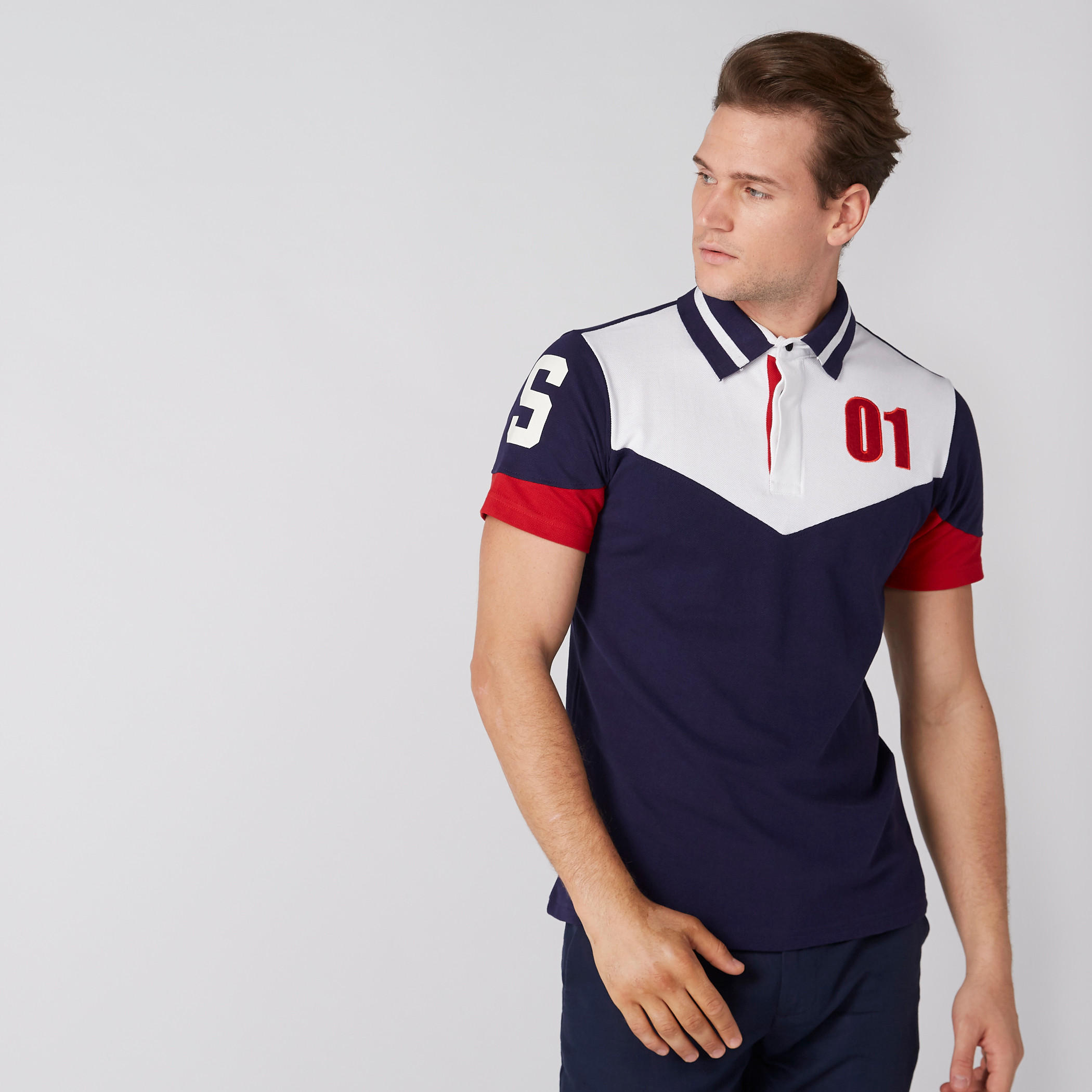 Smiley World Printed T-Shirt with Polo Neck and Short Sleeves-men-clothing-tshirtsandpolos-polos-image-1