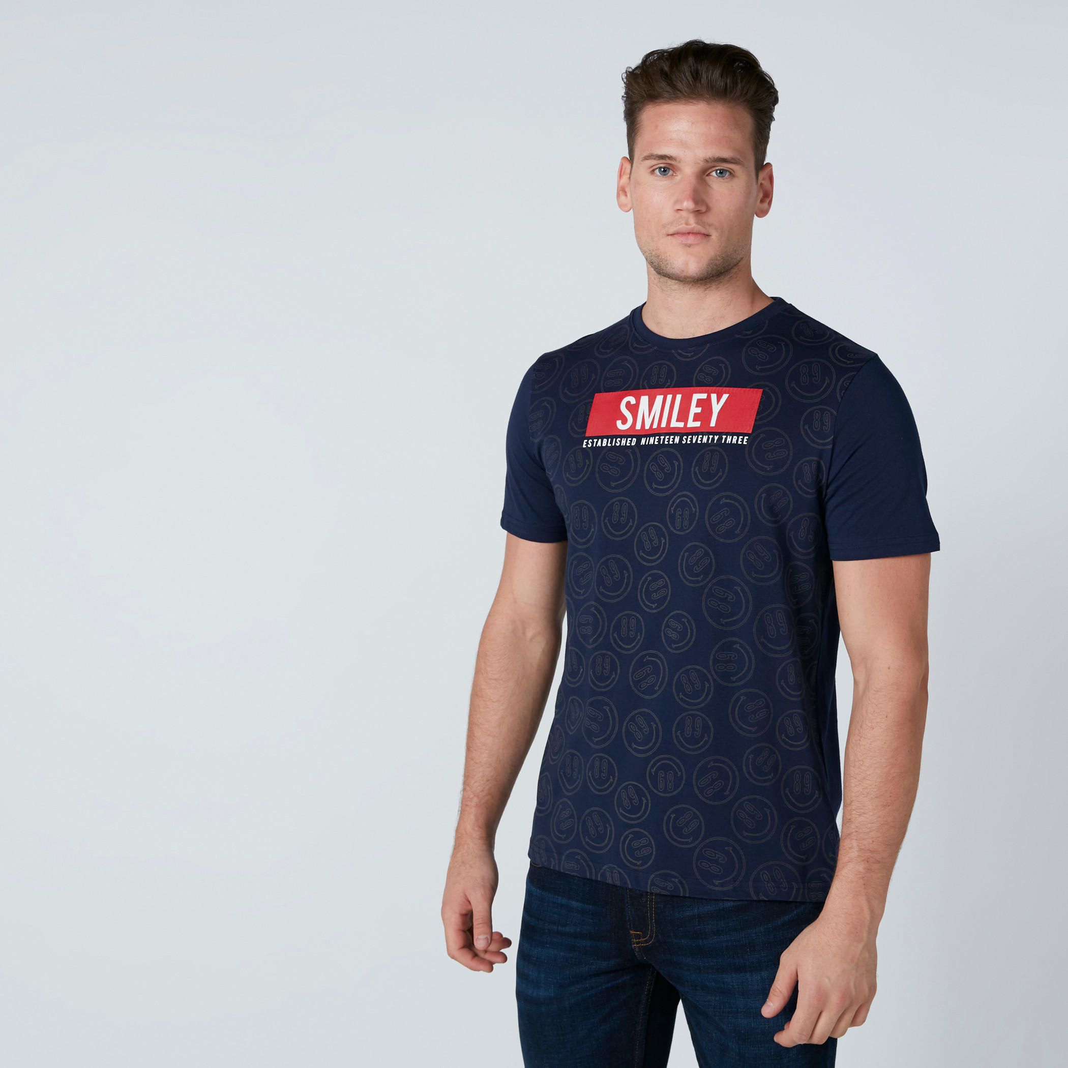 Smiley World Printed T-Shirt with Round Neck and Short Sleeves-men-clothing-tshirtsandpolos-tshirts-image-3